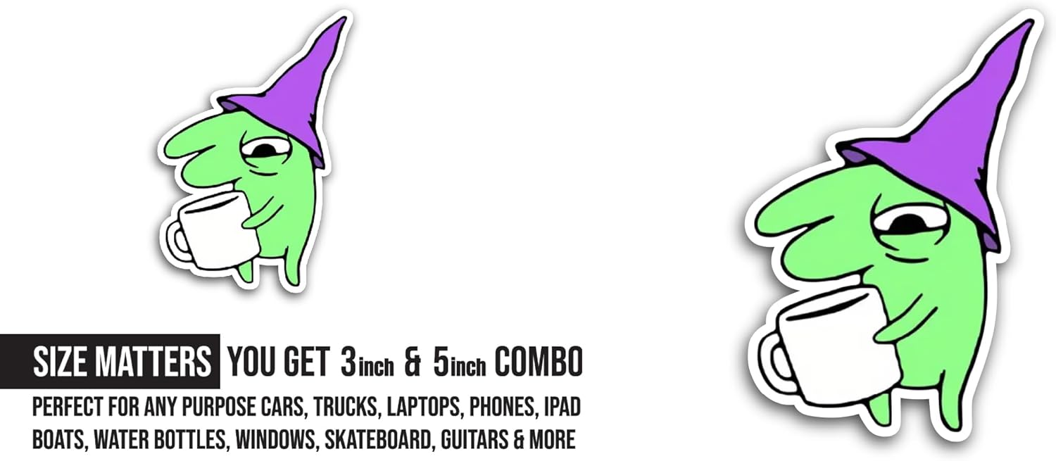 2 (Pieces) 3" and 5" Gl3b with Coffee Sticker, Waterproof Vinyl Decals for Many Purpose Like Cars, Trucks, Laptops, Phones, Windows and More