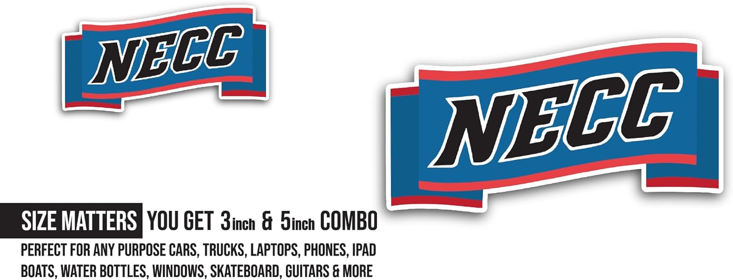 2 (Pieces) 3" and 5" New England C0llegiate Conference Sticker, Waterproof Vinyl Decals for Many Purpose Like Cars, Trucks, Laptops, Phones, Windows and More