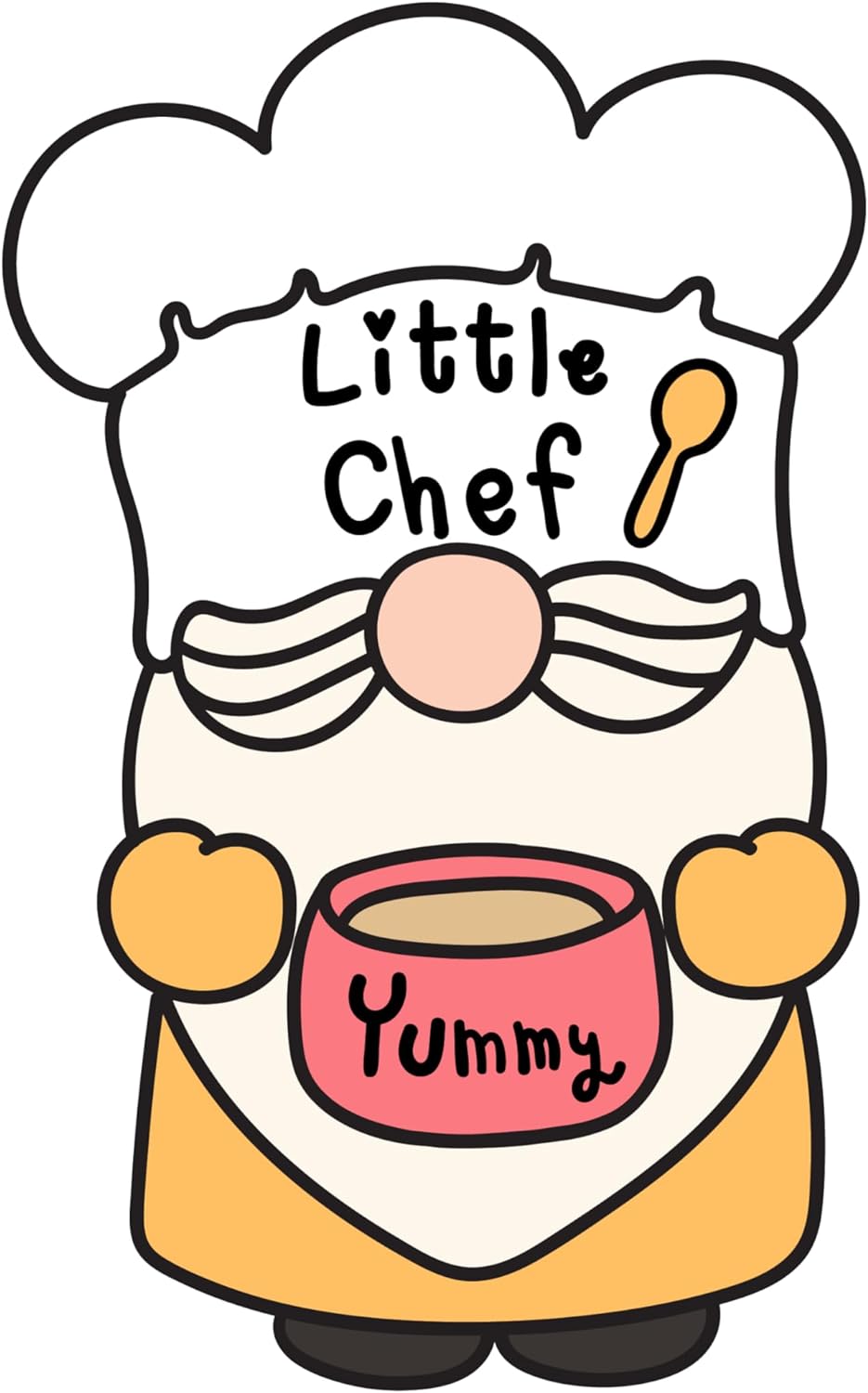 Inspirational Quote Digital Painting Watercolor Gnome Chef- Motivational Sticker Vinyl Decal Motivation Stickers- 5" Vinyl Sticker Waterproof