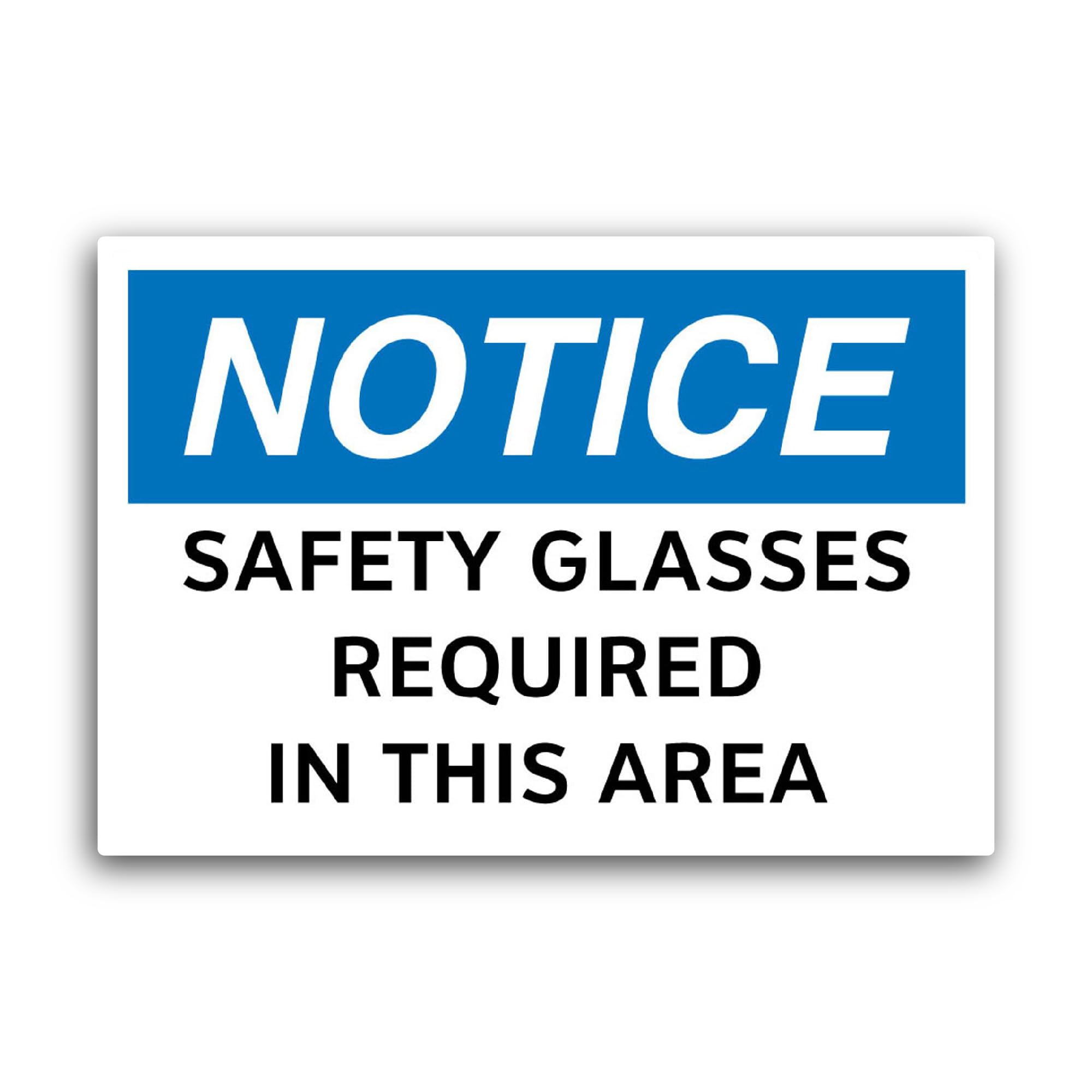 2 (Pieces) 3" and 5" Notice Safety Glasses Sticker, Waterproof Vinyl Decals for Many Purpose Like Ca