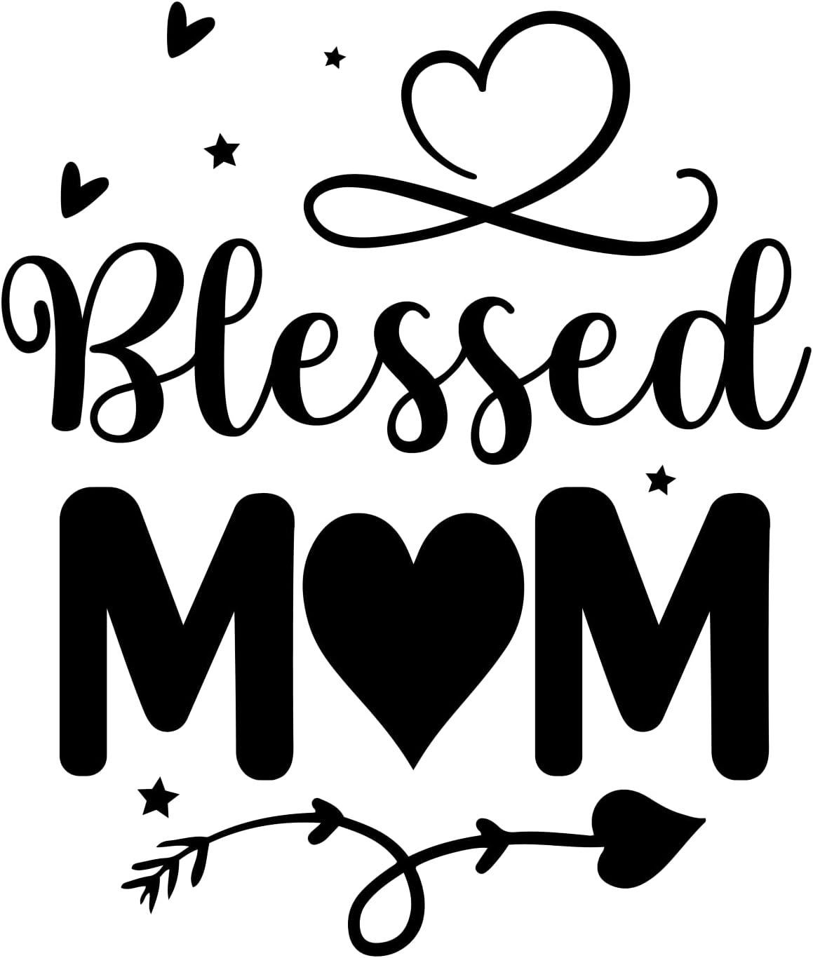 Inspirational Quote "Blessed Mom," Motivational Sticker Vinyl Decal Motivation Stickers- 5" Vinyl Sticker Waterproof