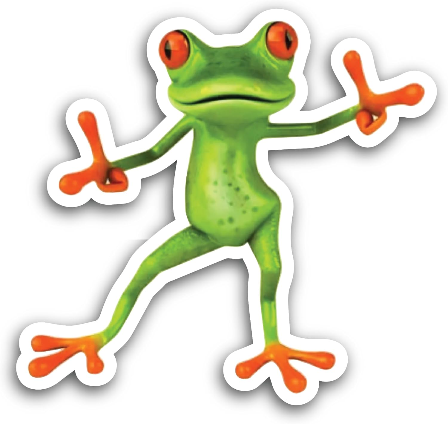 2 (Pieces) 3" and 5" Funny Frog Sticker, Waterproof Vinyl Decals for Many Purpose Like Cars, Trucks, Laptops, Phones, Windows and More