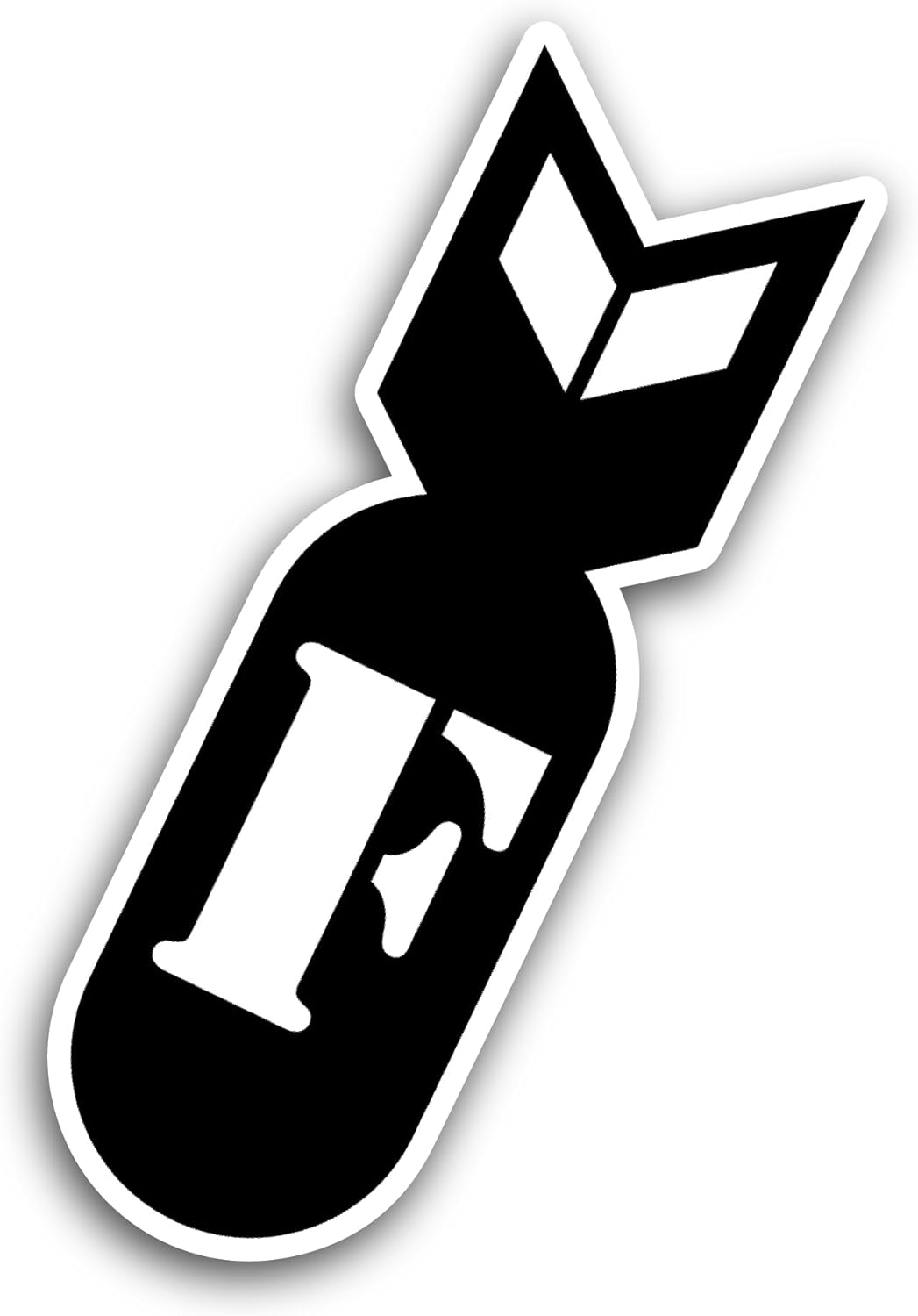 2 (Pieces) 3" and 5" F Letter On Bomb Sticker, Waterproof Vinyl Decals for Many Purpose Like Cars, Trucks, Laptops, Phones, Windows and More