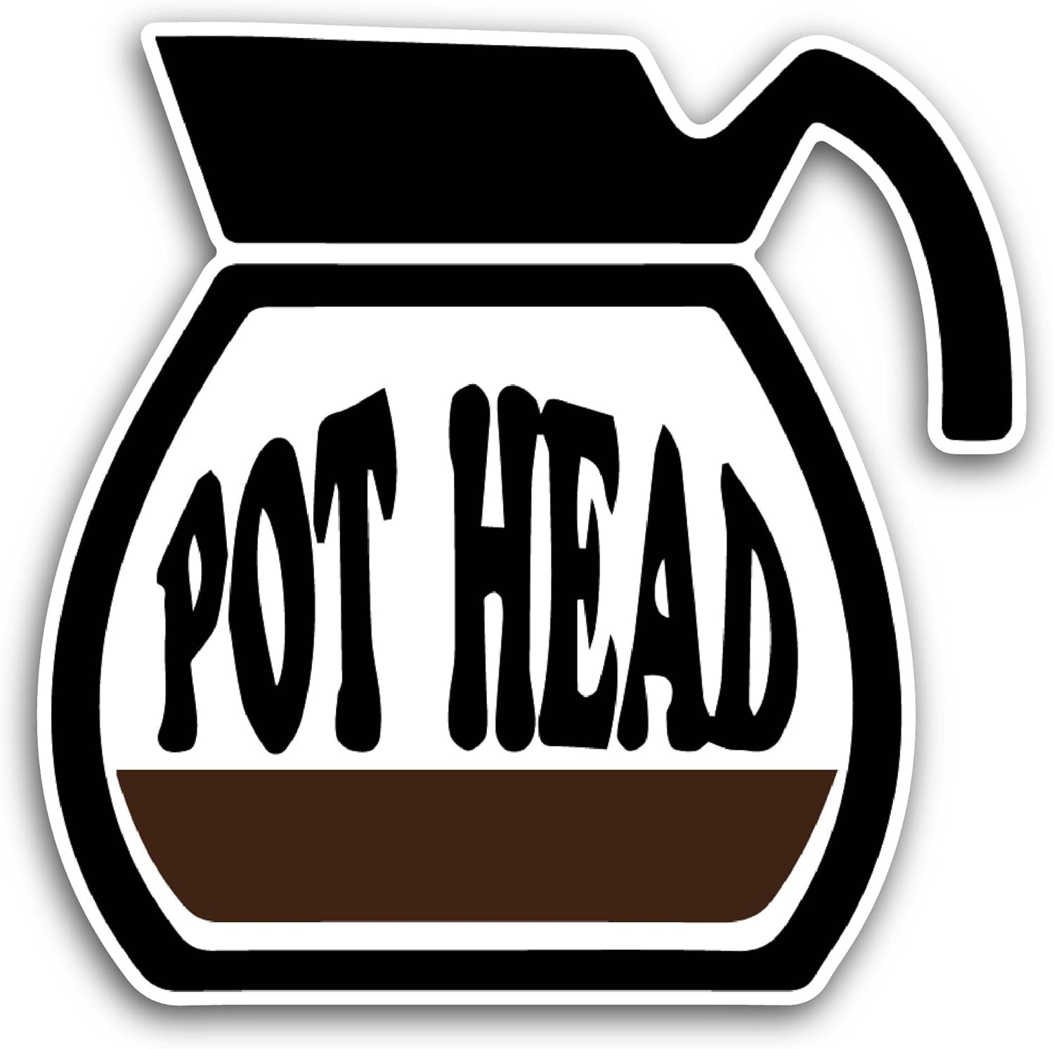 2 (Pieces) 3" and 5" Pot Head Text Sticker, Waterproof Vinyl Decals for Many Purpose Like Cars, Trucks, Laptops, Phones, Windows and More