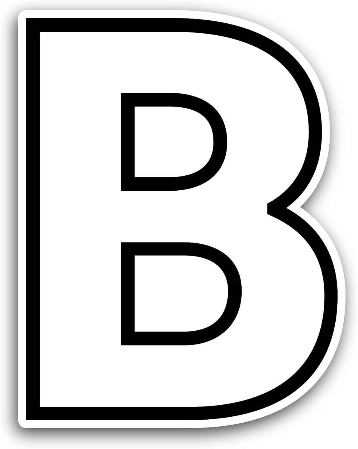 2 (Pieces) 3" and 5" Letter B Sticker, Waterproof Vinyl Decals for Many Purpose Like Cars, Trucks, Laptops, Phones, Windows and More