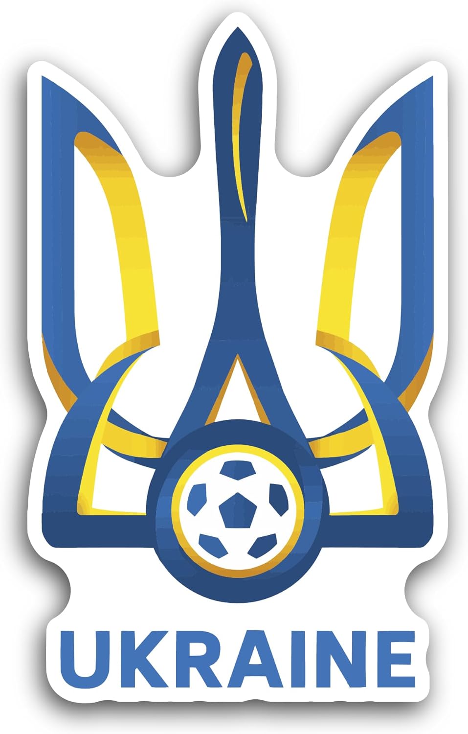 2 (Pieces) 3" and 5" Ukraine F00tball Sticker, Waterproof Vinyl Decals for Many Purpose Like Cars, Trucks, Laptops, Phones, Windows and More