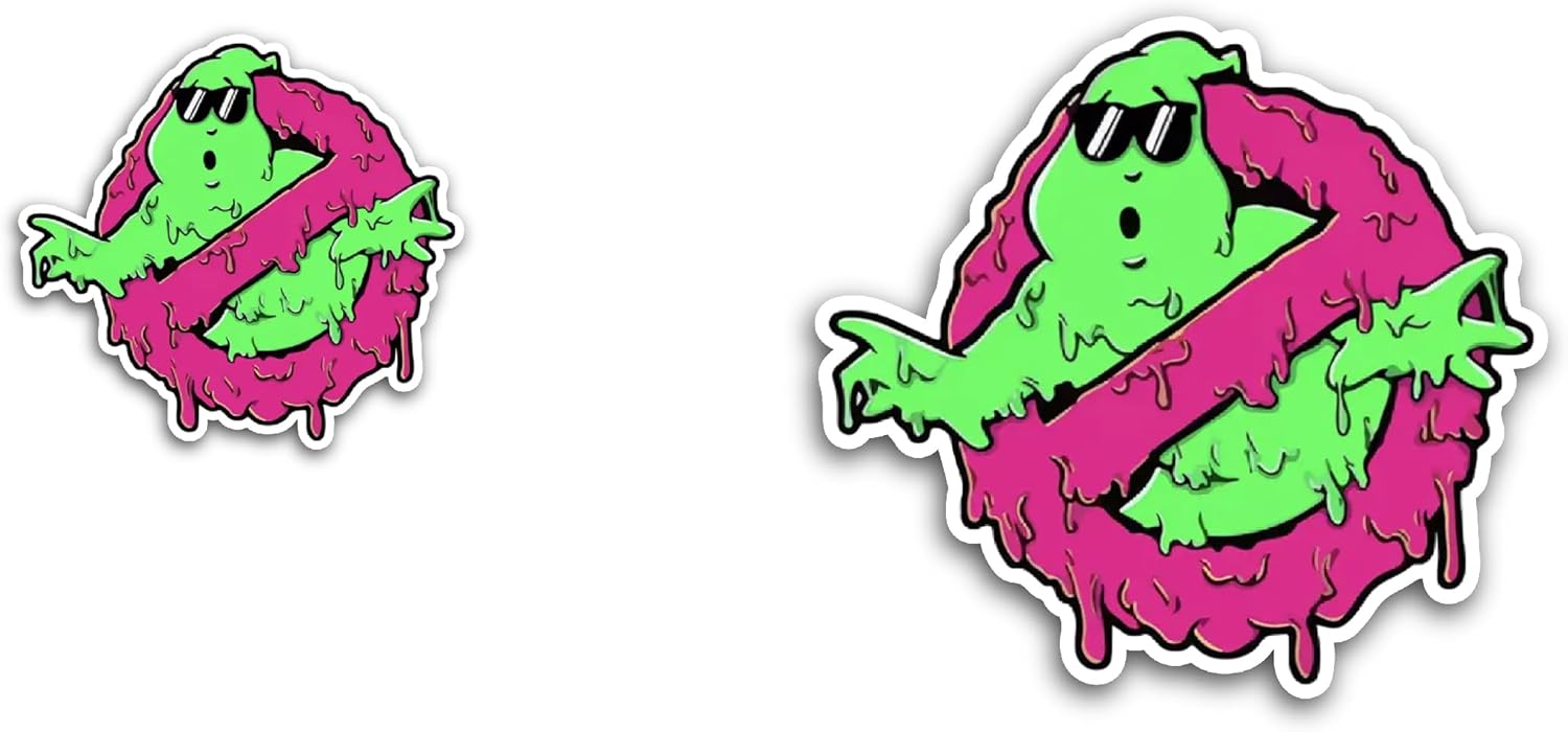 2 (Pieces) 3" and 5" Ghostbusters Sl1me Sticker, Waterproof Vinyl Decals for Many Purpose Like Cars, Trucks, Laptops, Phones, Windows and More