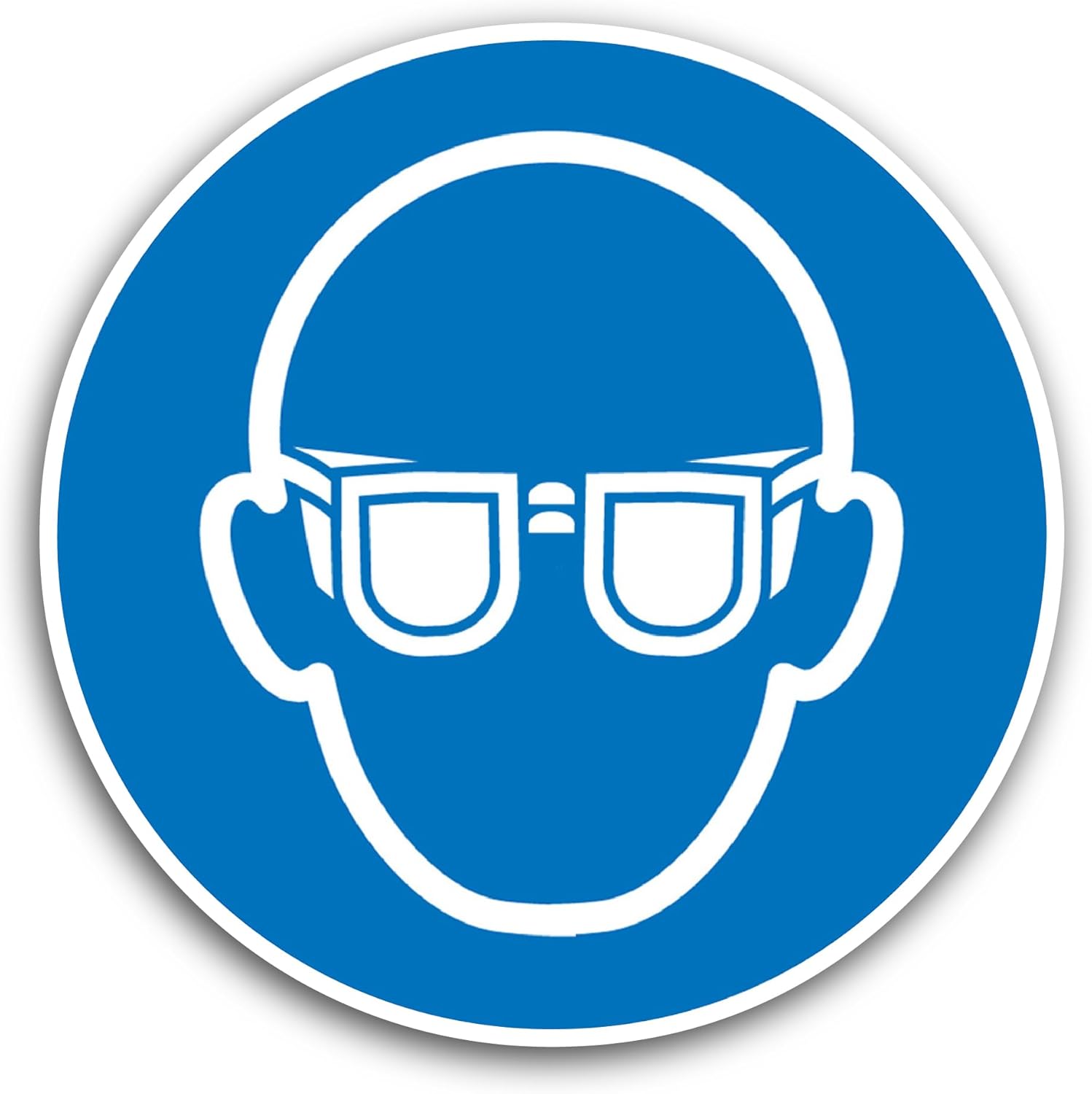 2 (Pieces) 3" and 5" Eye Protection Symbol Sticker, Waterproof Vinyl Decals for Many Purpose Like Cars, Trucks, Laptops, Phones, Windows and More