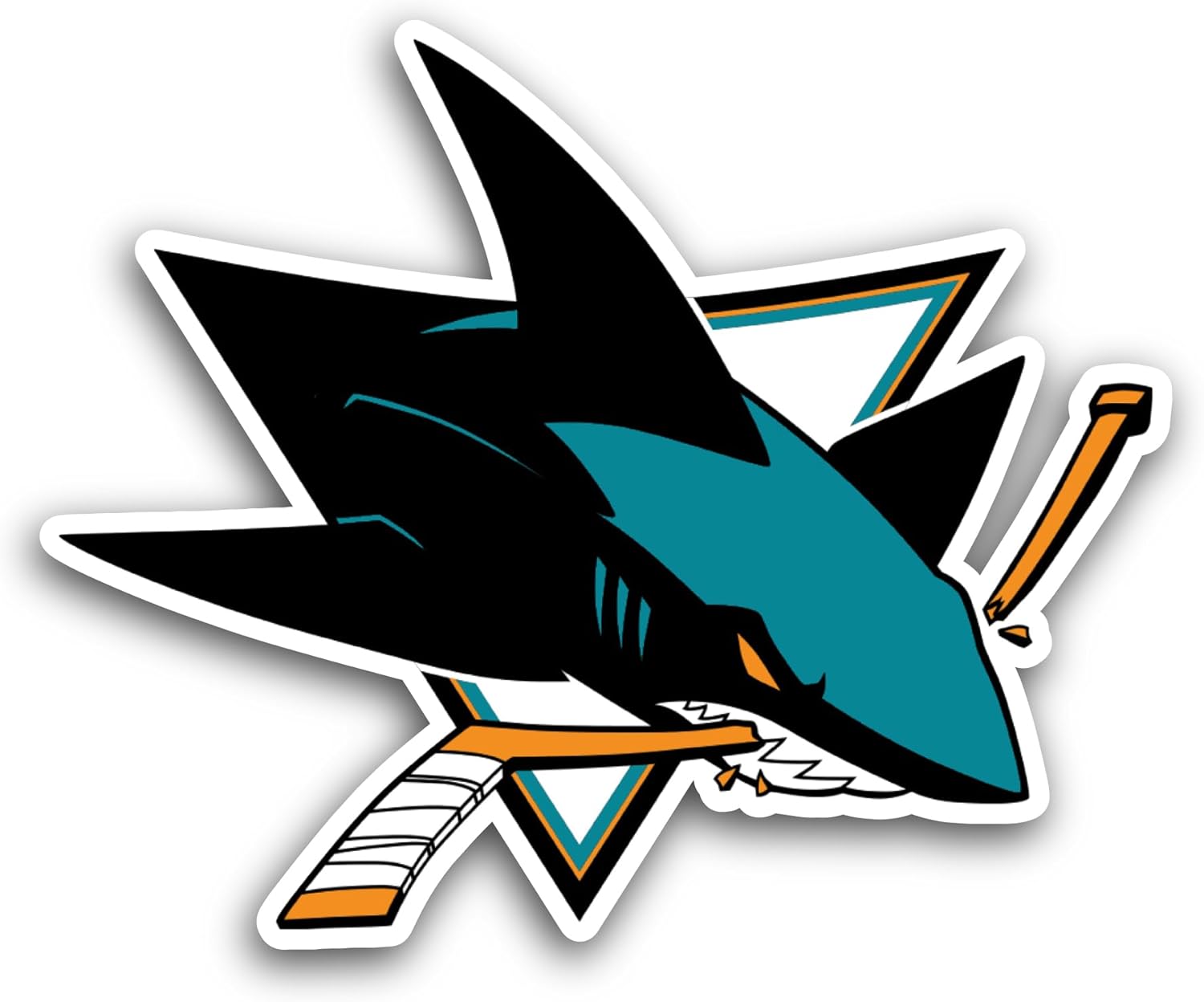 2 (Pieces) 3" and 5" San J0se Sharks Sticker, Waterproof Vinyl Decals for Many Purpose Like Cars, Trucks, Laptops, Phones, Windows and More