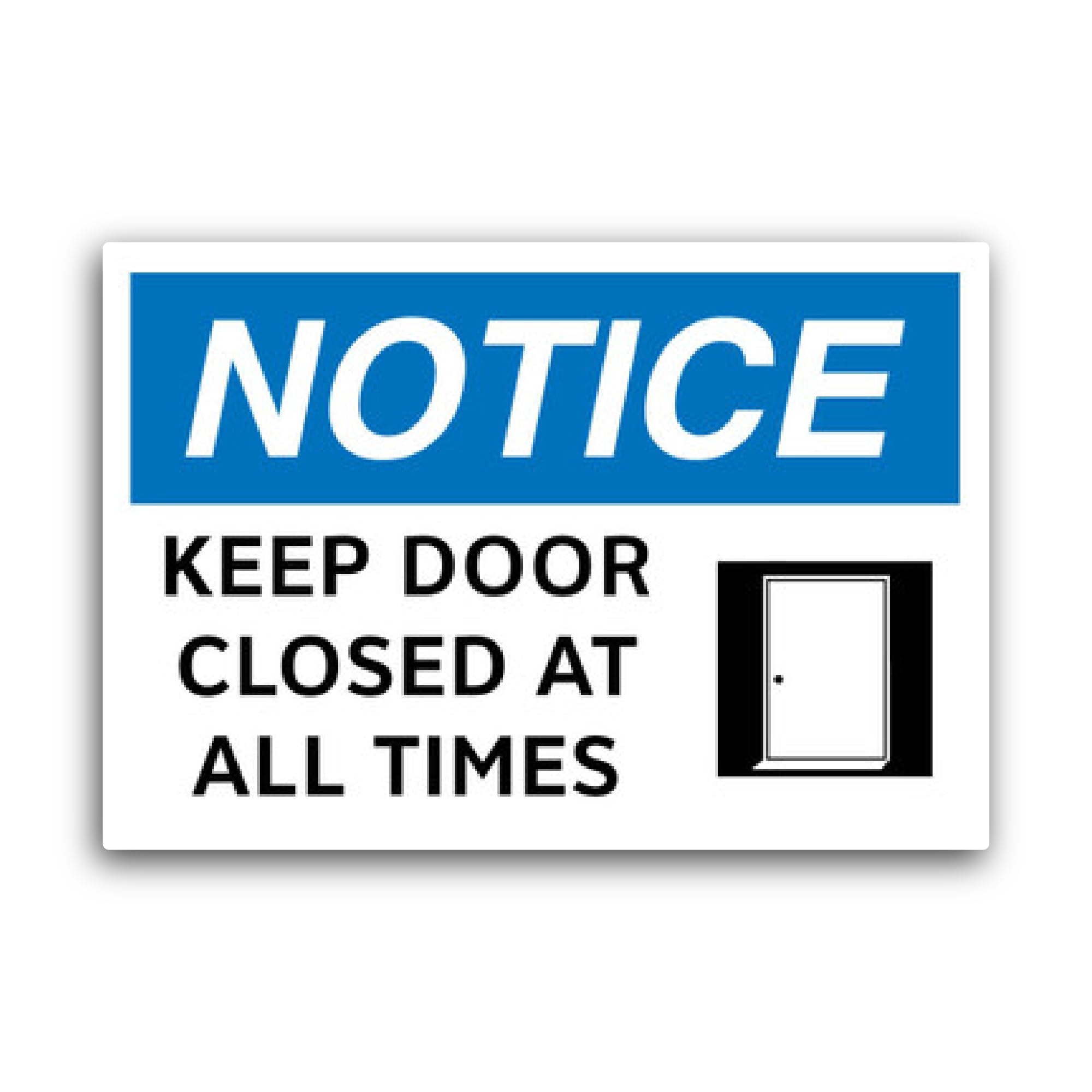 2 (Pieces) 3" and 5" Notice Keep Door Closed Sticker, Waterproof Vinyl Decals for Many Purpose Like 