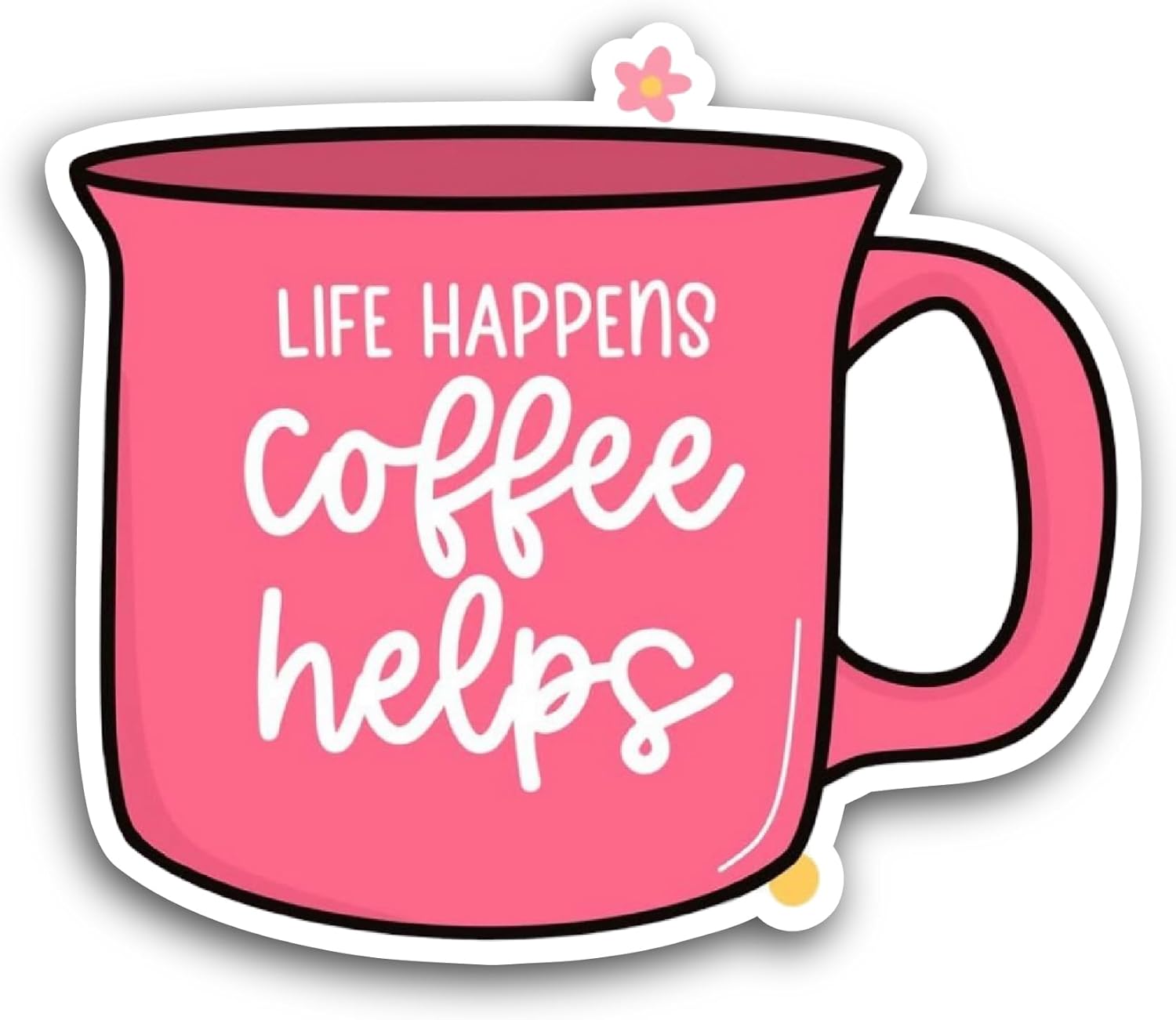 2 (Pieces) 3" and 5" Coffee Helps Sticker, Waterproof Vinyl Decals for Many Purpose Like Cars, Trucks, Laptops, Phones, Windows and More (Copy)