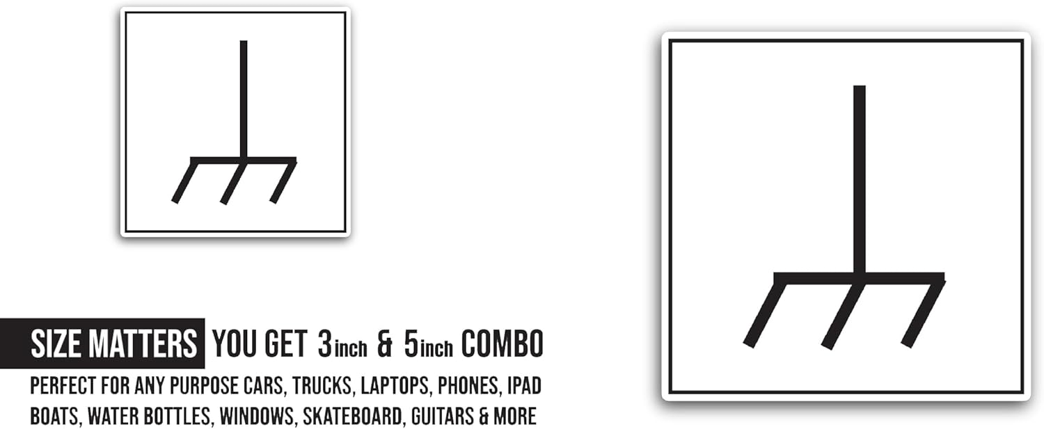 2 (Pieces) 3" and 5" Frame Chassis Symbol Sticker, Waterproof Vinyl Decals for Many Purpose Like Cars, Trucks, Laptops, Phones, Windows and More