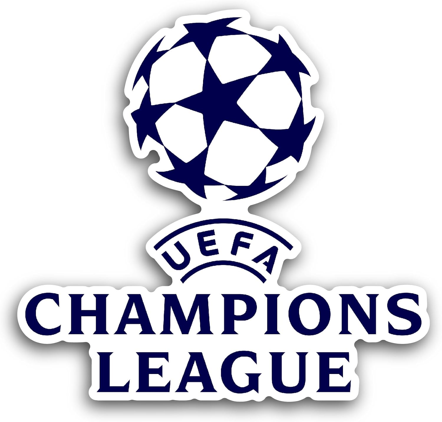 2 (Pieces) 3" and 5" Champi0ns League Sticker, Waterproof Vinyl Decals for Many Purpose Like Cars, Trucks, Laptops, Phones, Windows and More