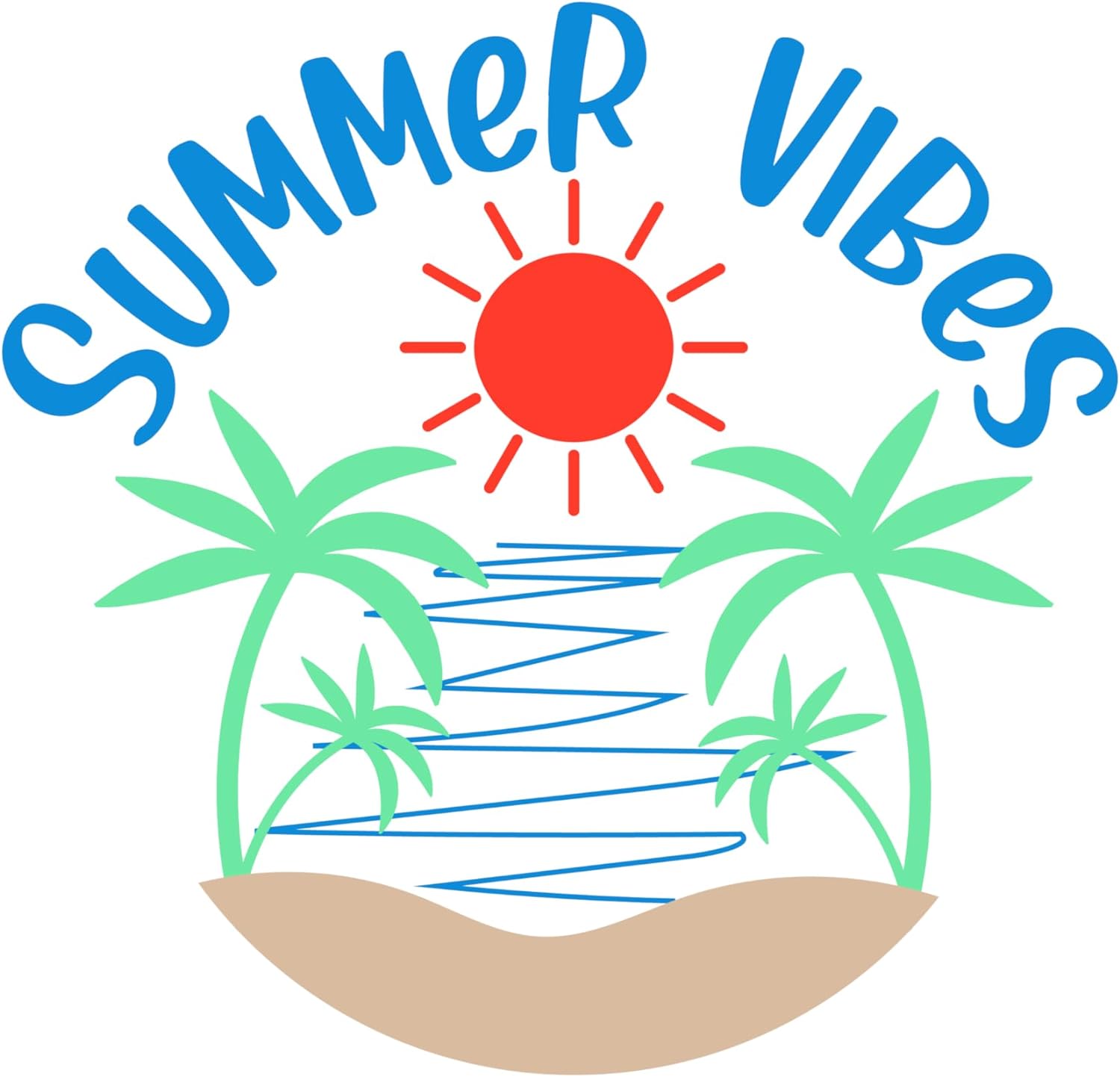 Inspirational Quote "Summer Vibes" Motivational Sticker Vinyl Decal Motivation Stickers- 5" Vinyl Sticker Waterproof