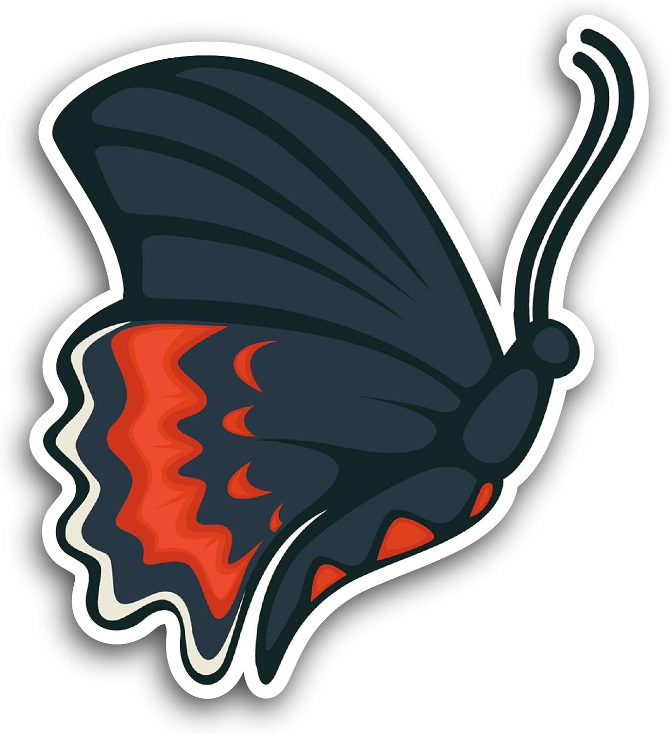 2 (Pieces) 3" and 5" Butterfly Design Sticker, Waterproof Vinyl Decals for Many Purpose Like Cars, Trucks, Laptops, Phones, Windows and More