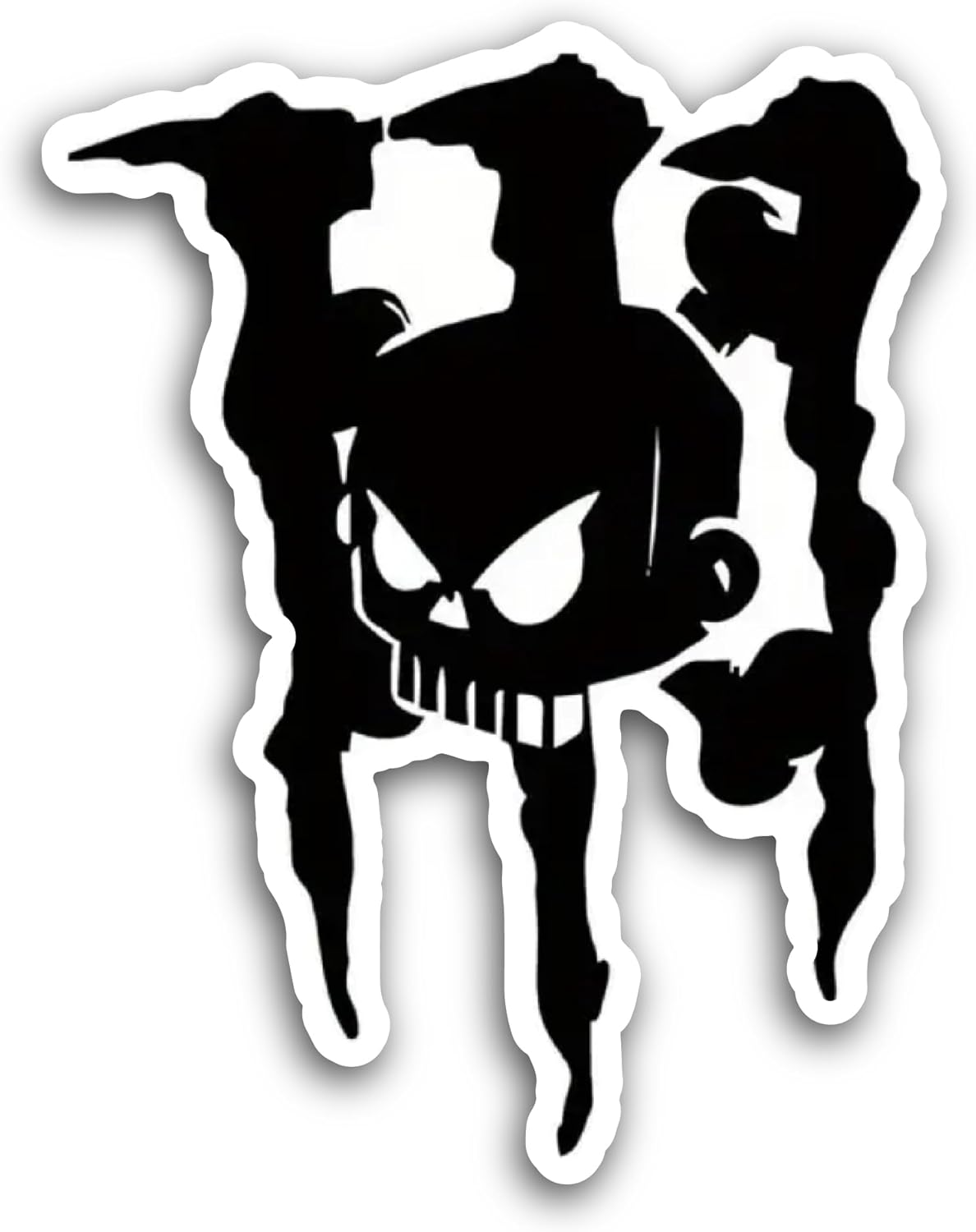 2 (Pieces) 3" and 5" Black Skull Sticker, Waterproof Vinyl Decals for Many Purpose Like Cars, Trucks, Laptops, Phones, Windows and More
