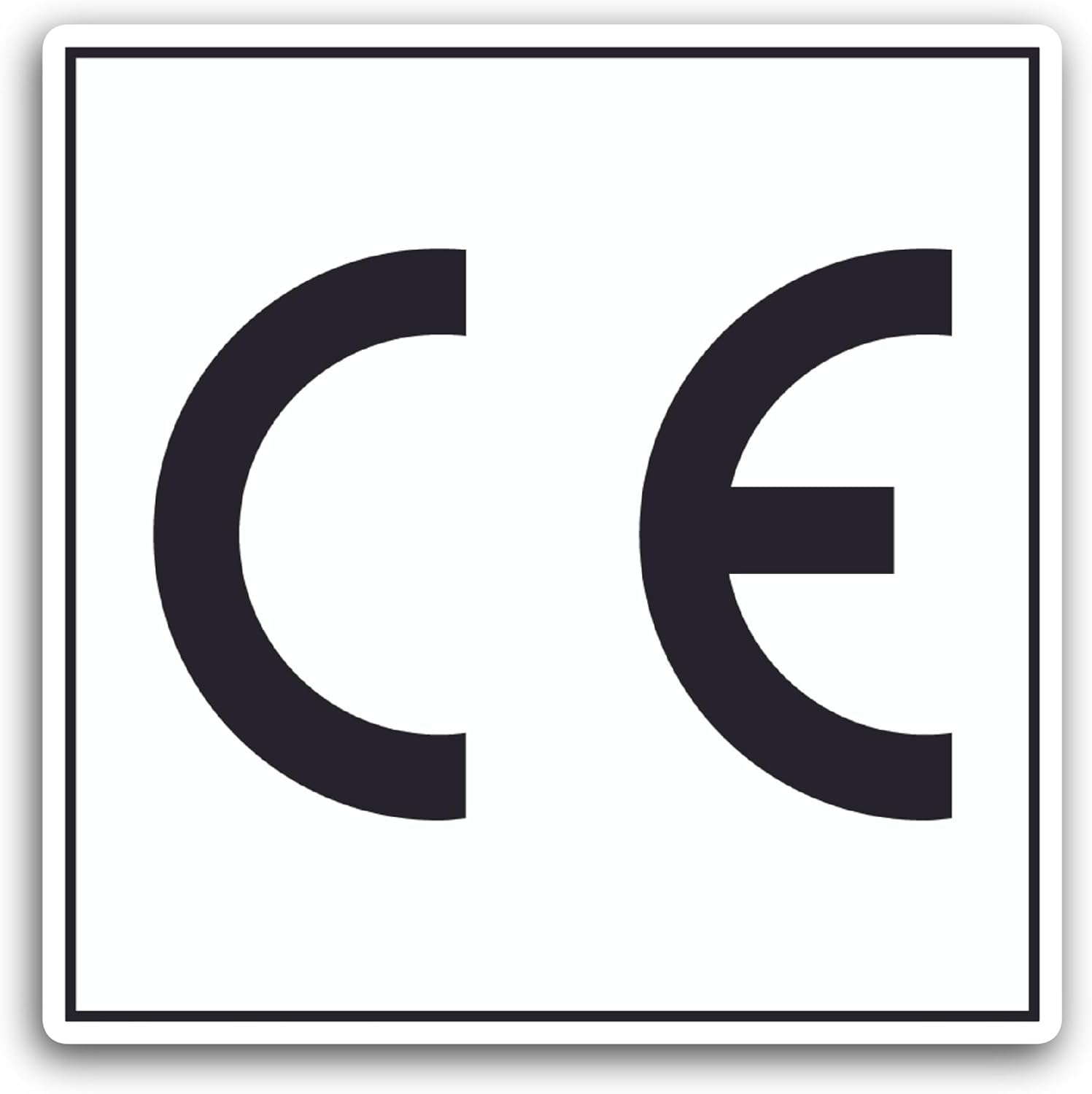 2 (Pieces) 3" and 5" CE Sticker, Waterproof Vinyl Decals for Many Purpose Like Cars, Trucks, Laptops, Phones, Windows and More