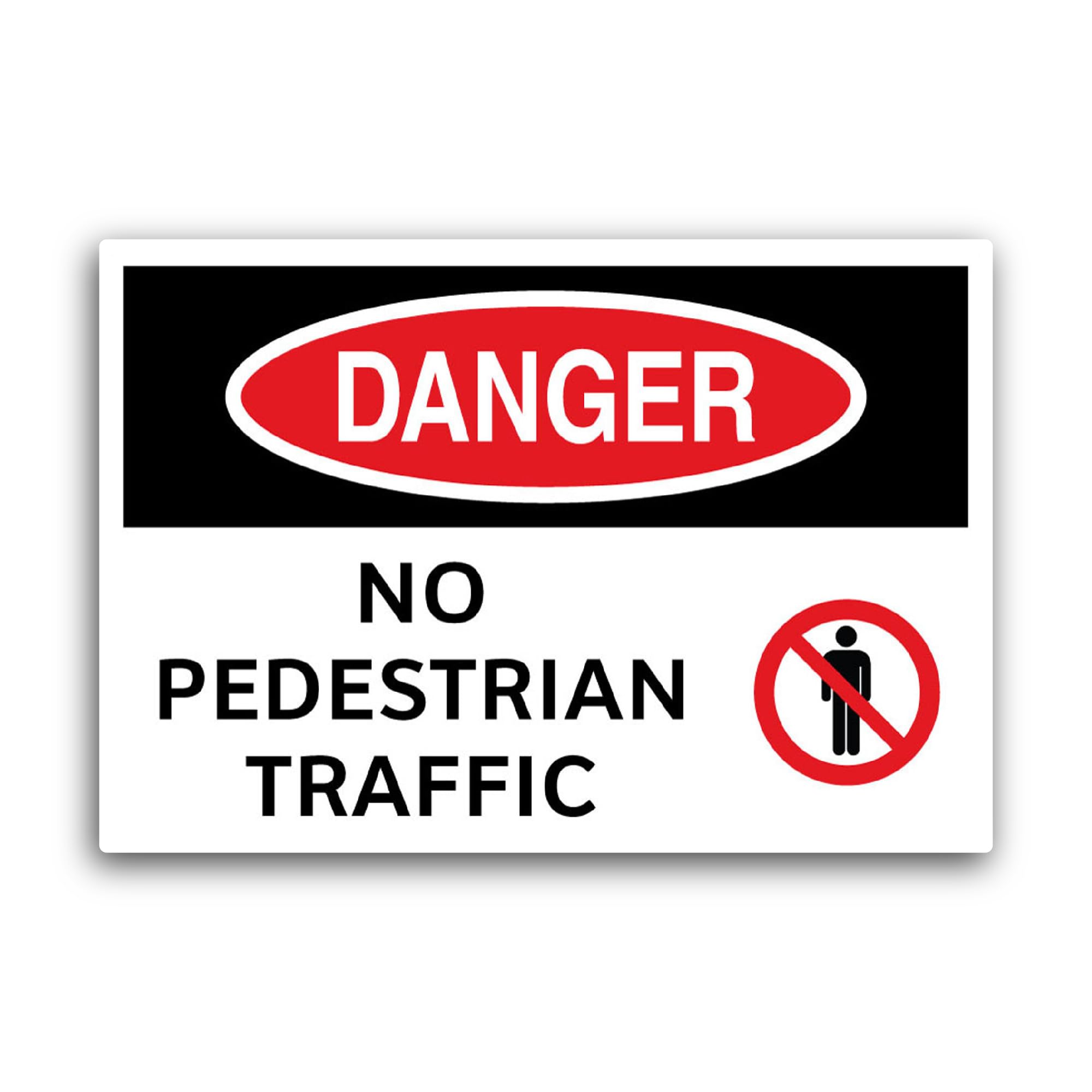 2 (Pieces) 3" and 5" Danger No Pedestrian Traffic Sticker, Waterproof Vinyl Decals for Many Purpose 