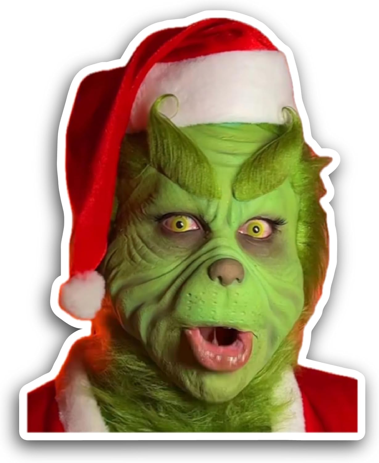 2 (Pieces) 3" and 5" Grinch Santa Sticker, Waterproof Vinyl Decals for Many Purpose Like Cars, Trucks, Laptops, Phones, Windows and More