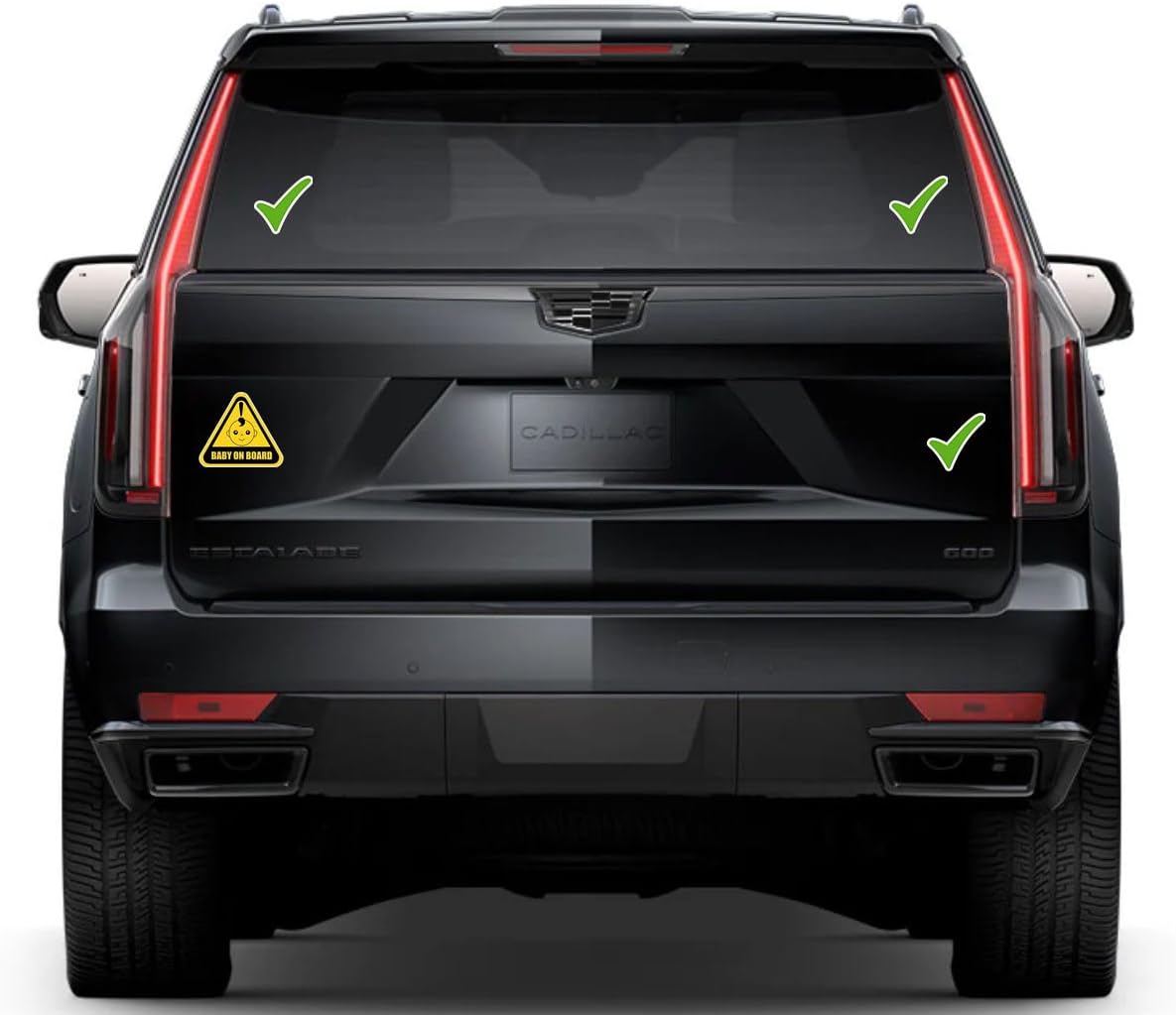 Baby On Board Sign in Yellow Window Vinyl Decal Sticker 6" (White), Waterproof Vinyl Decals for Many Purpose Like Cars, Trucks, Laptops, Phones, Windows and More