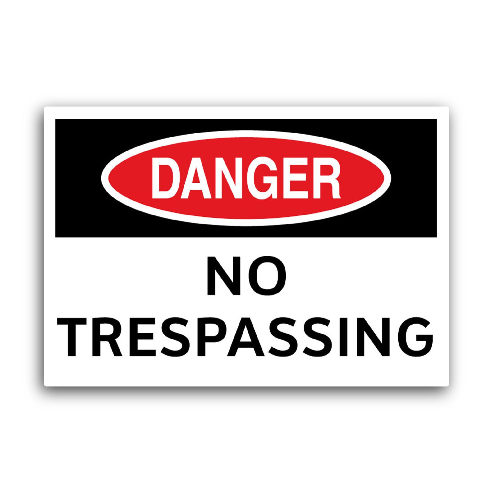 2 (Pieces) 3" and 5" No Trespassing Sign Sticker, Waterproof Vinyl Decals for Many Purpose Like Cars