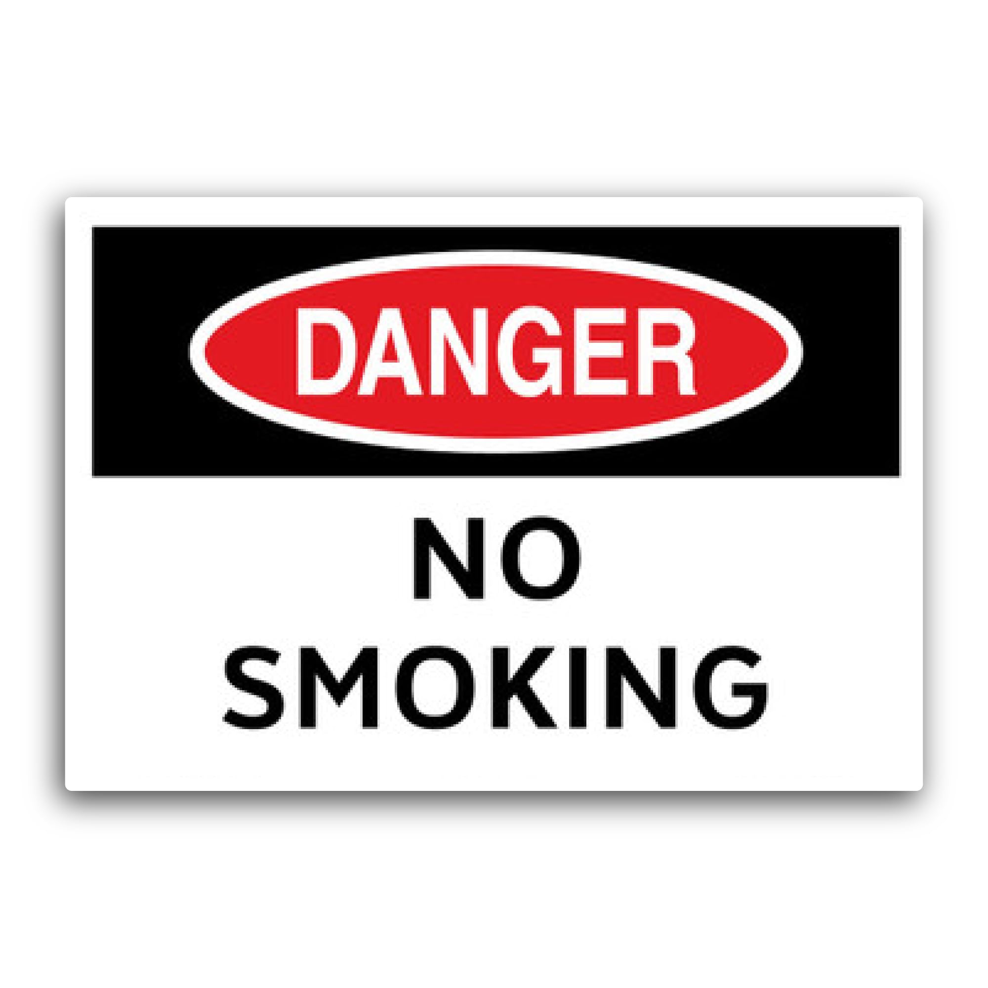 2 (Pieces) 3" and 5" No Smoking Safety Sign Sticker, Waterproof Vinyl Decals for Many Purpose Like C