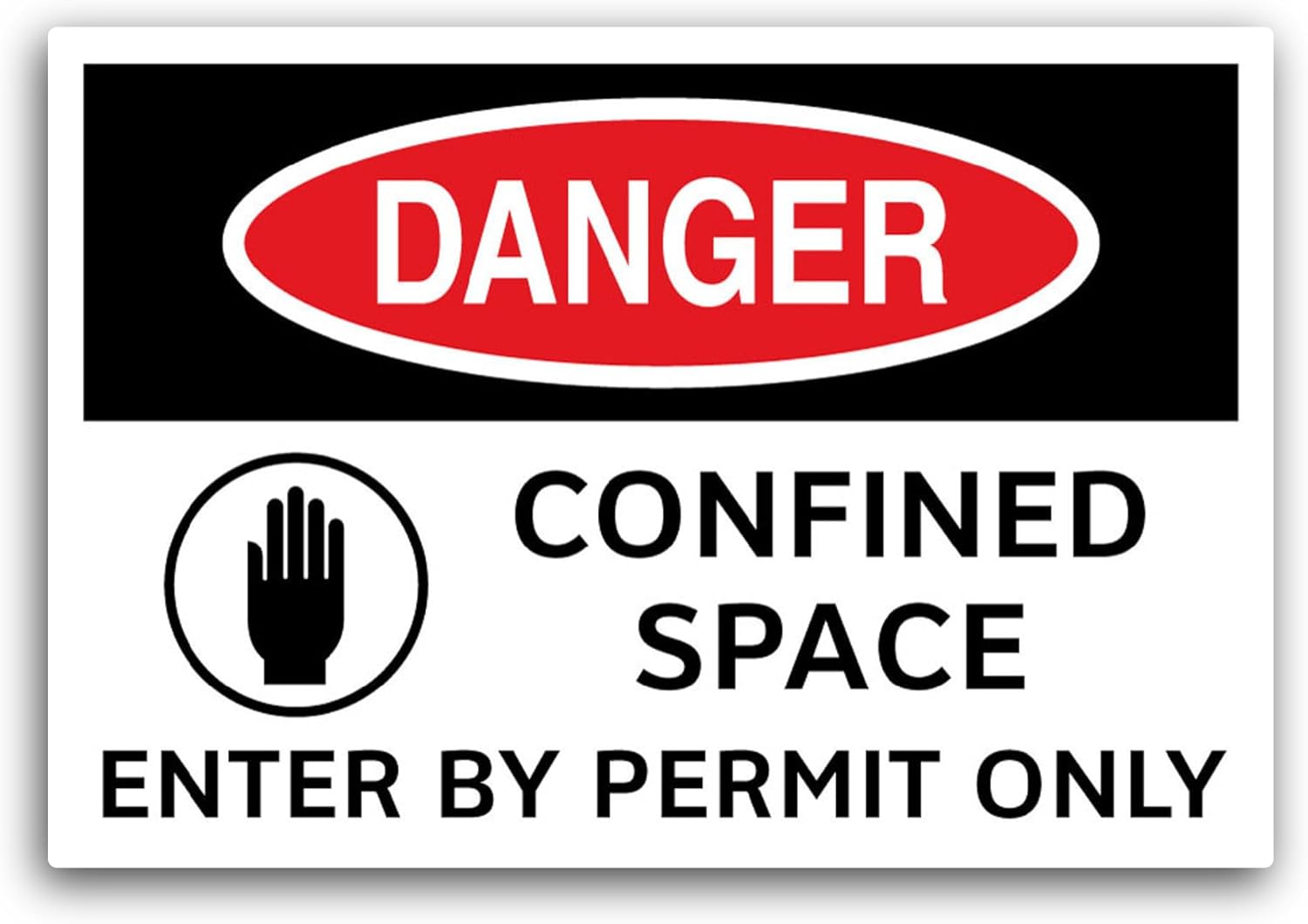 2 (Pieces) 3" and 5" C0nfined Space Sign Sticker, Waterproof Vinyl Decals for Many Purpose Like Cars, Trucks, Laptops, Phones, Windows and More
