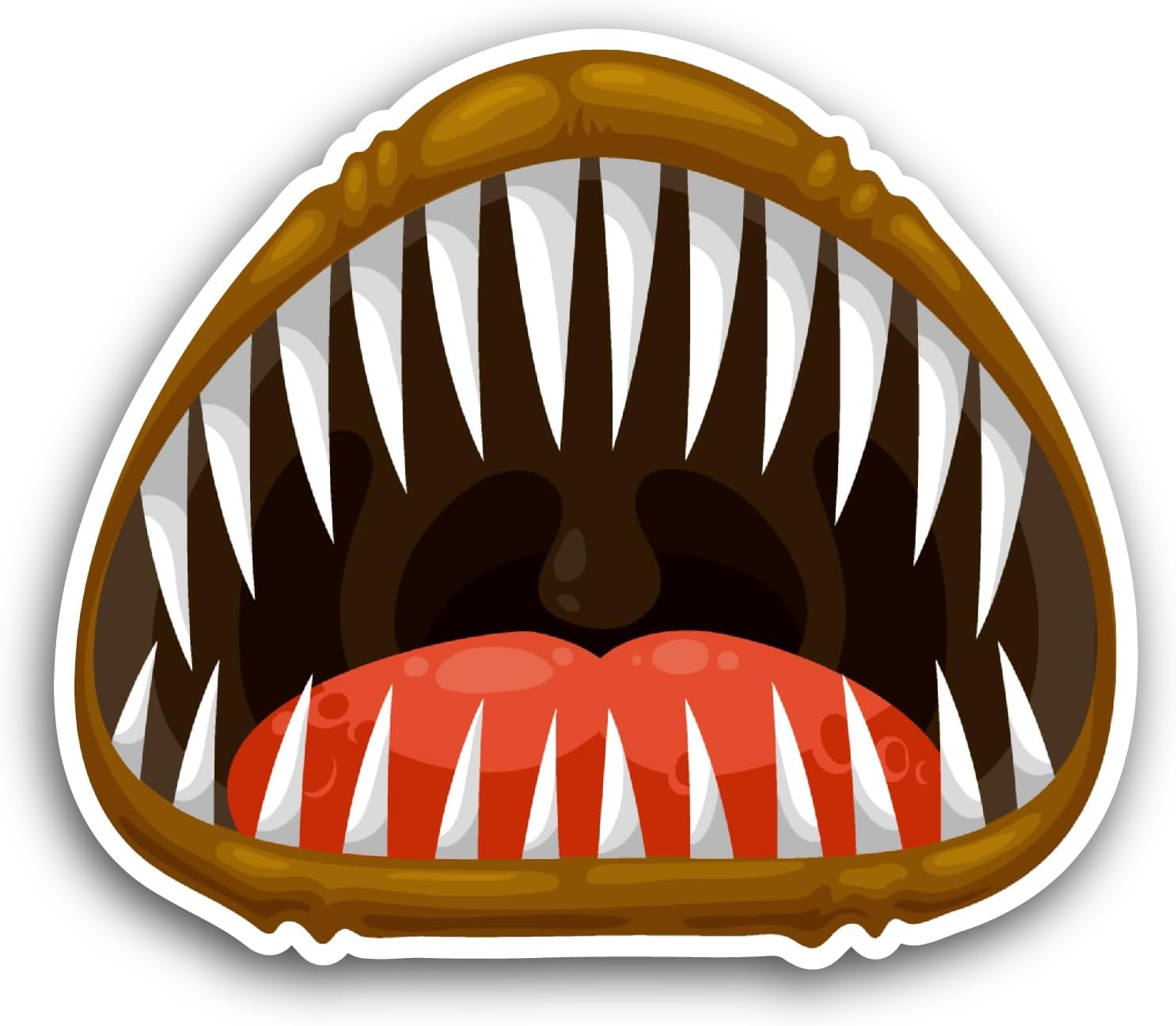 2 (Pieces) 3" and 5" Monster Mouth, Waterproof Vinyl Decals for Many Purpose Like Cars, Trucks, Laptops, Phones, Windows and More