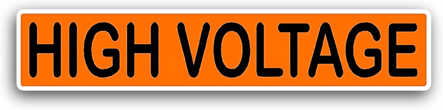 2 (Pieces) 3" and 5" High Voltage Sticker, Waterproof Vinyl Decals for Many Purpose Like Cars, Trucks, Laptops, Phones, Windows and More