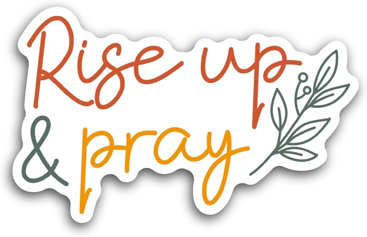 2 (Pieces) 3" and 5" Rise Up Sticker, Waterproof Vinyl Decals for Many Purpose Like Cars, Trucks, Laptops, Phones, Windows and More