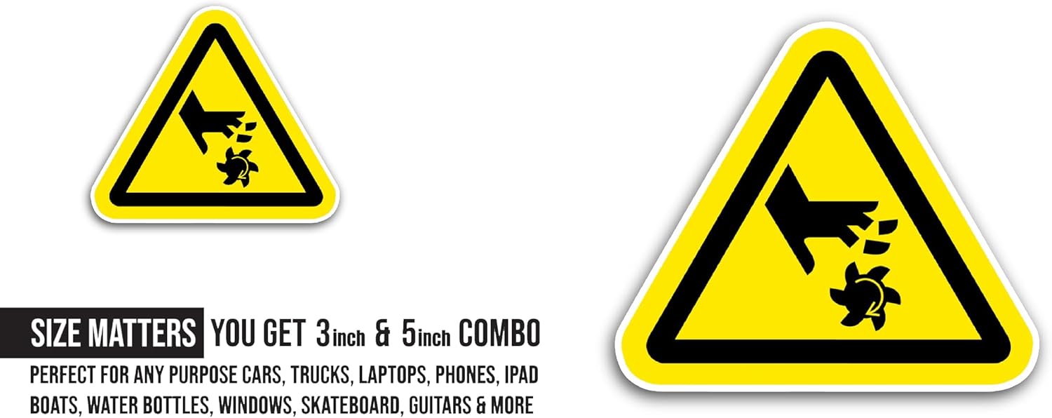 2 (Pieces) 3" and 5" Cutting of Fingers Sticker, Waterproof Vinyl Decals for Many Purpose Like Cars, Trucks, Laptops, Phones, Windows and More