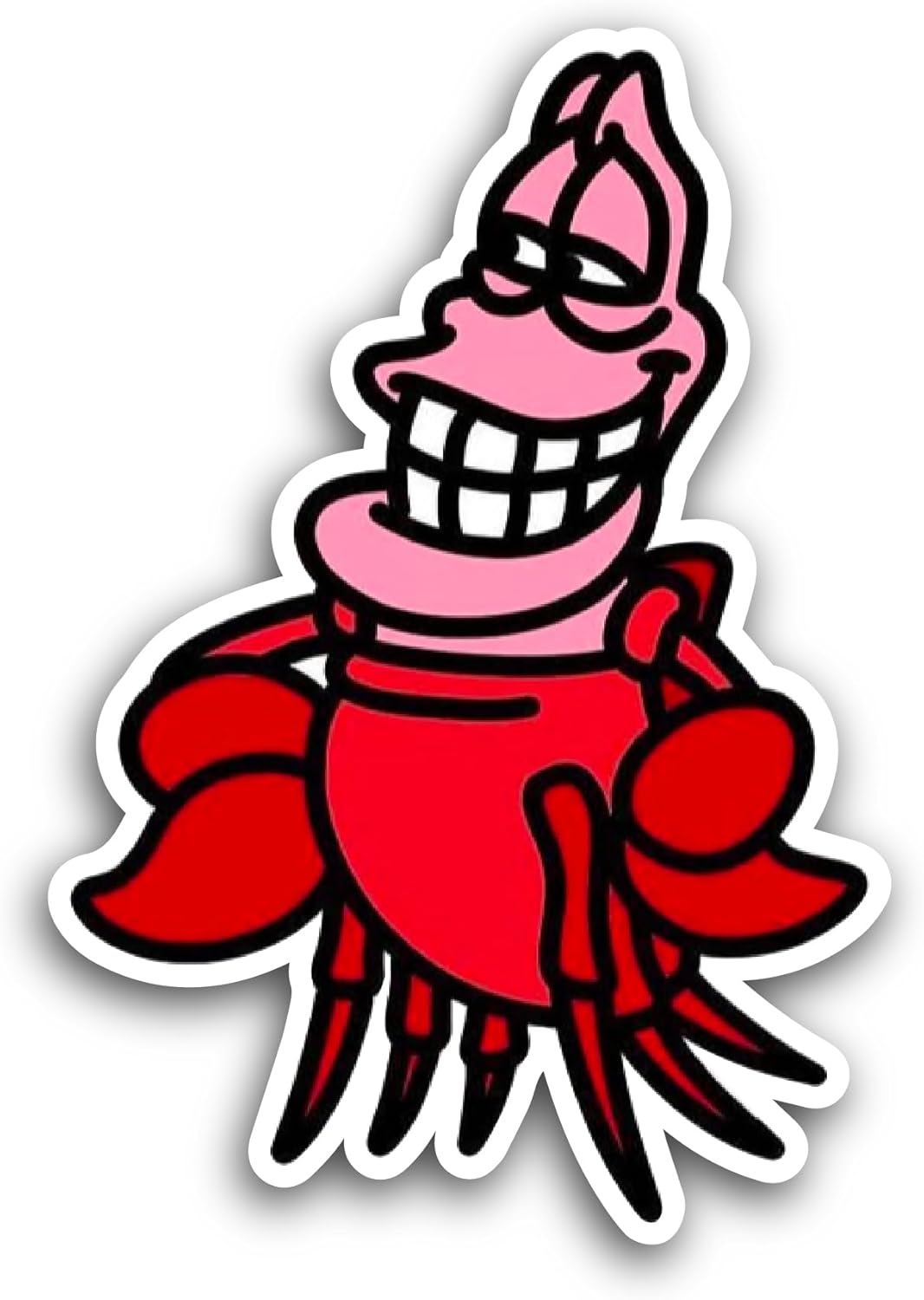 2 (Pieces) 3" and 5" Cartoon Red Crab Sticker, Waterproof Vinyl Decals for Many Purpose Like Cars, Trucks, Laptops, Phones, Windows and More