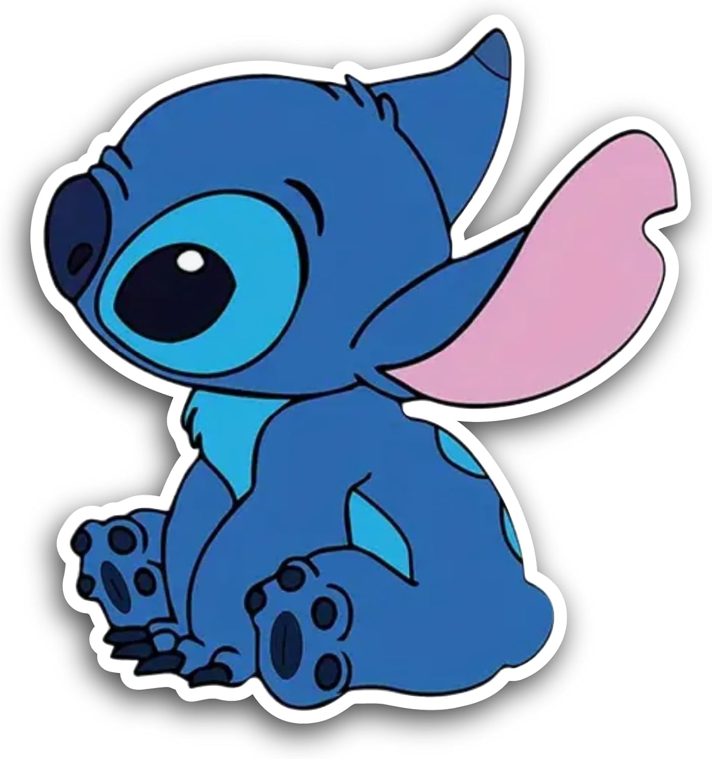 2 (Pieces) 3" and 5" Cute Blue Cartoon Character Sticker, Waterproof Vinyl Decals for Many Purpose Like Cars, Trucks, Laptops, Phones, Windows and More