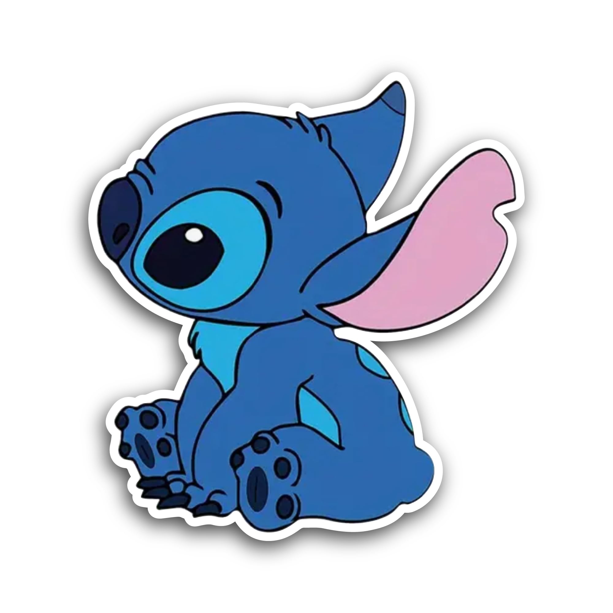 2 (Pieces) 3" and 5" Cute Blue Cartoon Character Sticker, Waterproof Vinyl Decals for Many Purpose L