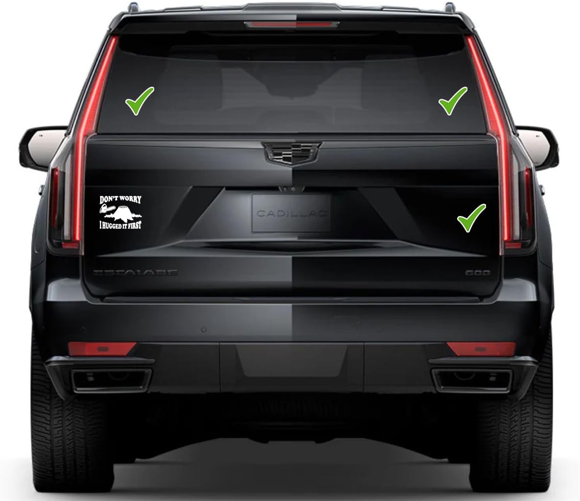 Don't Worry I Hugged It First Window Vinyl Decal Sticker 6" (White), Waterproof Vinyl Decals for Many Purpose Like Cars, Trucks, Laptops, Phones, Windows and More