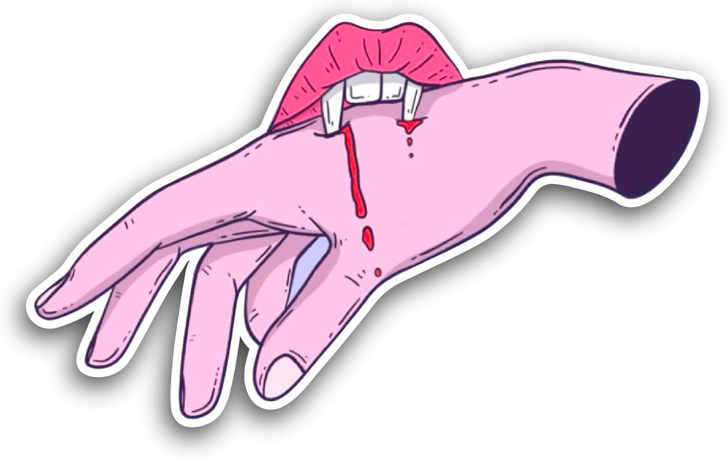 2 (Pieces) 3" and 5" Pink Halloween Hand Sticker, Waterproof Vinyl Decals for Many Purpose Like Cars, Trucks, Laptops, Phones, Windows and More