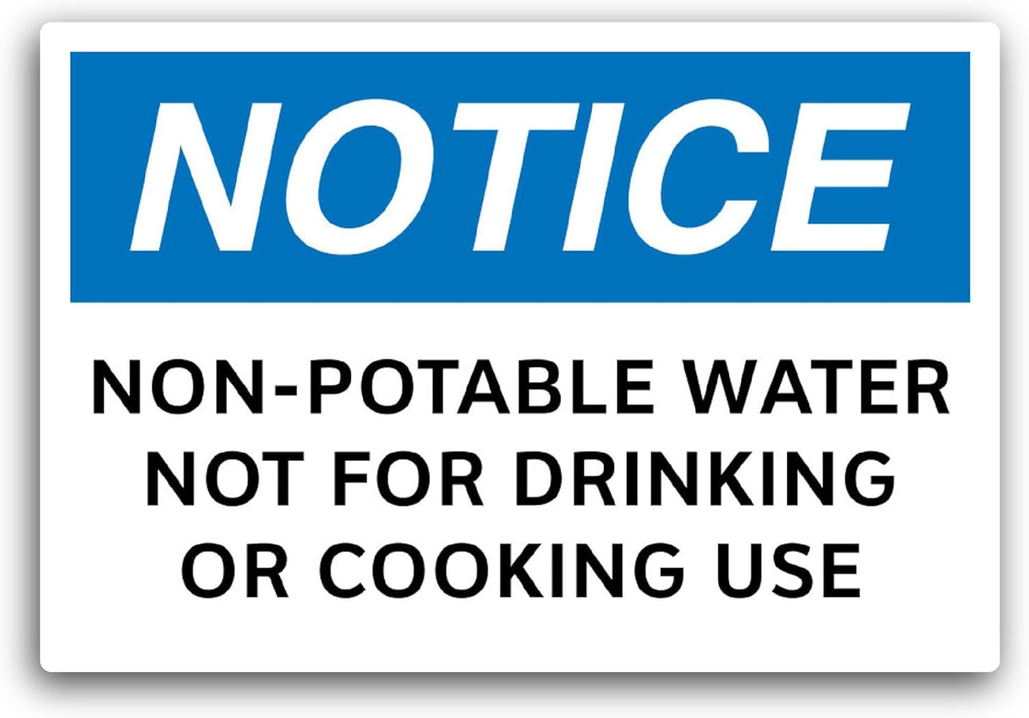 2 (Pieces) 3" and 5" Non-Potable Water Sticker, Waterproof Vinyl Decals for Many Purpose Like Cars, Trucks, Laptops, Phones, Windows and More