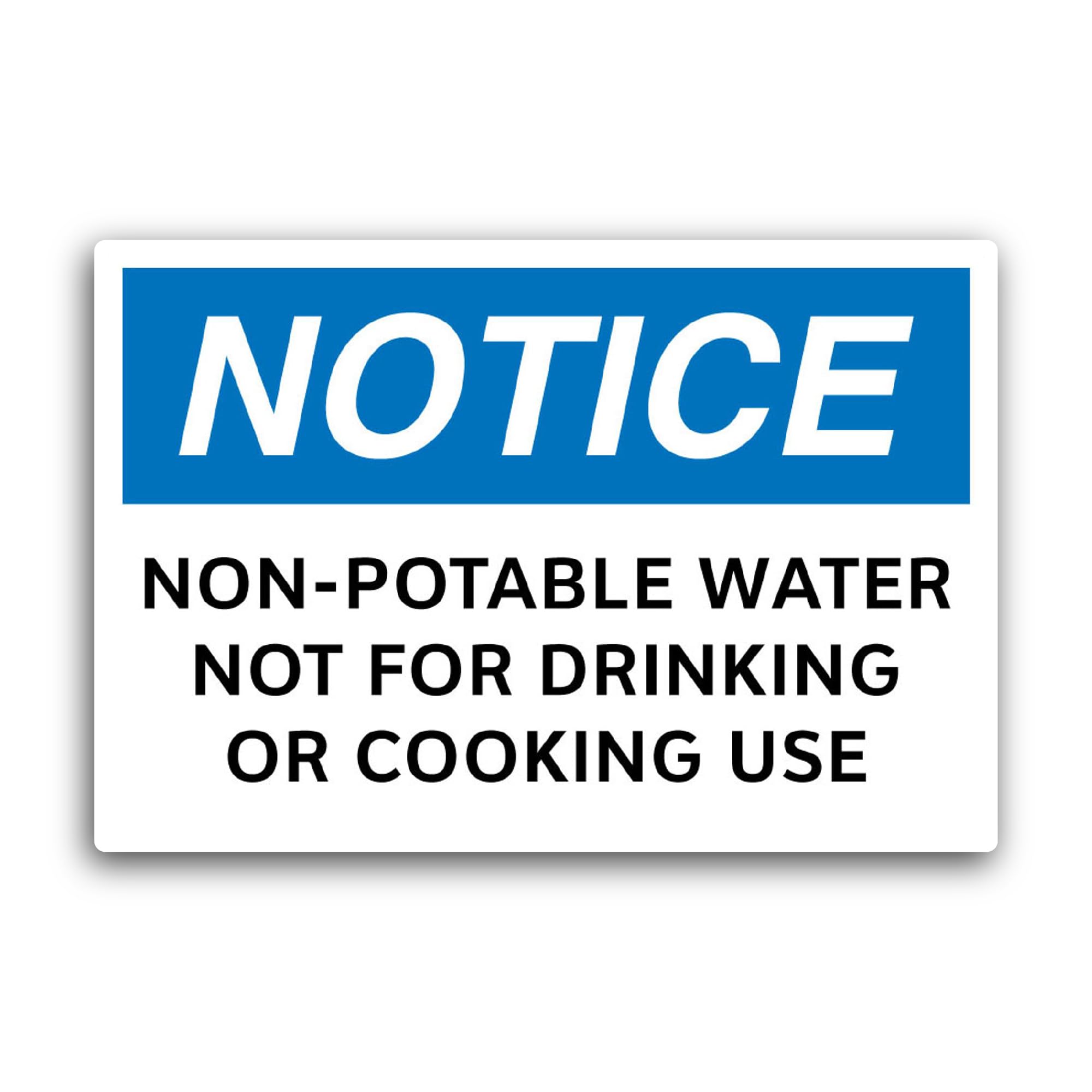 2 (Pieces) 3" and 5" Non-Potable Water Sticker, Waterproof Vinyl Decals for Many Purpose Like Cars, 