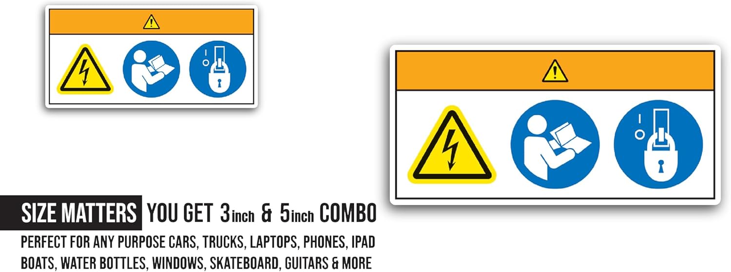 2 (Pieces) 3" and 5" High Voltage and Fuse Label Sticker, Waterproof Vinyl Decals for Many Purpose Like Cars, Trucks, Laptops, Phones, Windows and More (Copy)