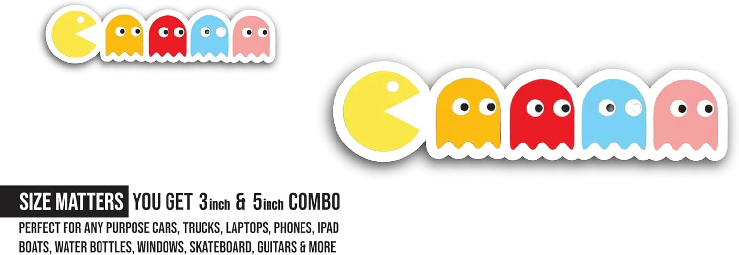 2 (Pieces) 3" and 5" Colorful Game Characters Sticker, Waterproof Vinyl Decals for Many Purpose Like Cars, Trucks, Laptops, Phones, Windows and More