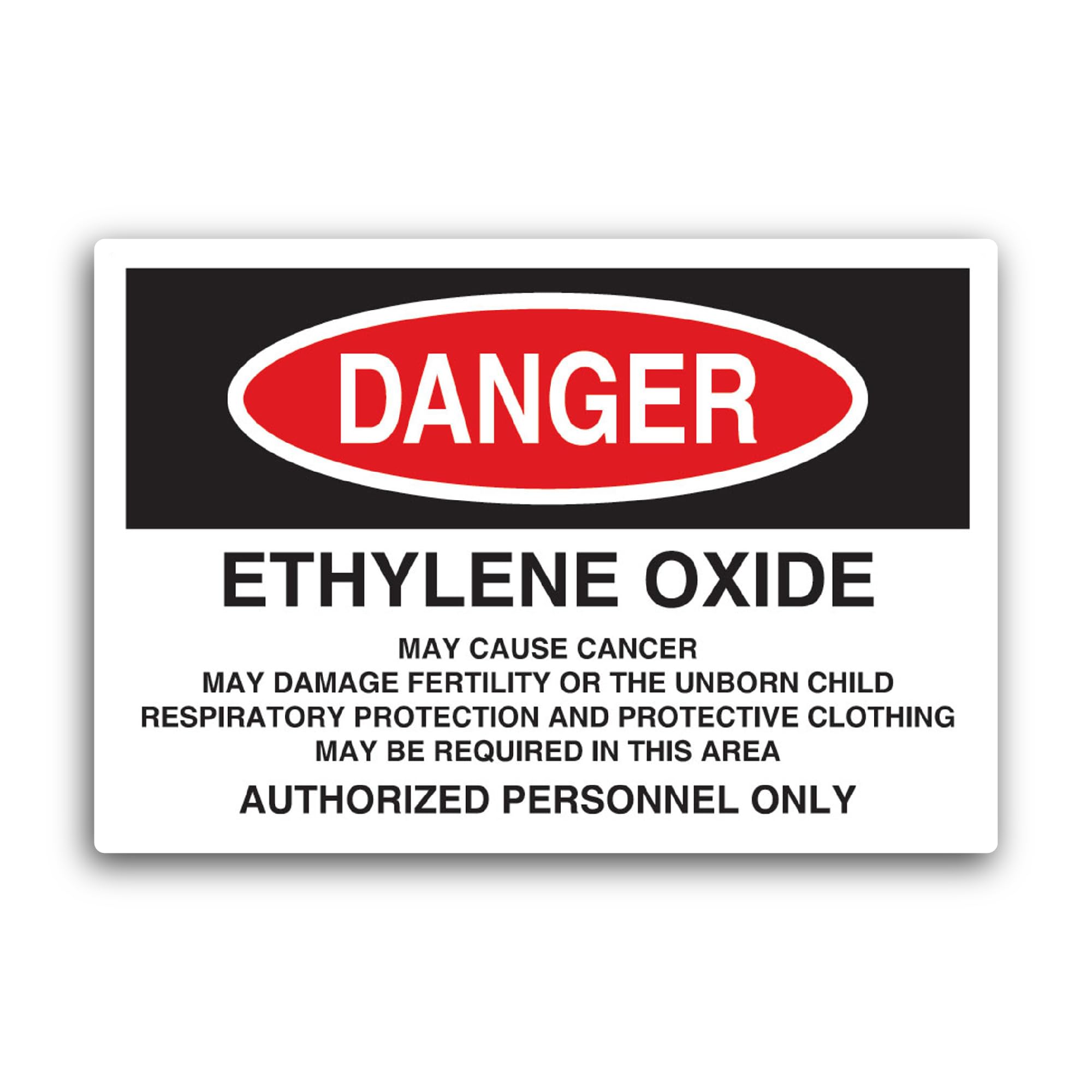 2 (Pieces) 3" and 5" Danger Ethylene Oxide Sticker, Waterproof Vinyl Decals for Many Purpose Like Ca