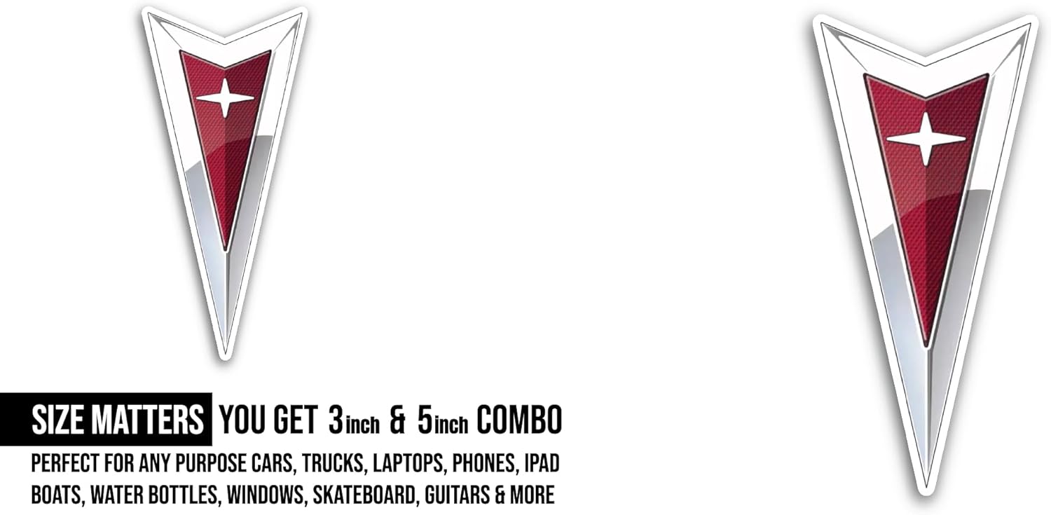 2 (Pieces) 3" and 5" Red Arrow Emblem Sticker, Waterproof Vinyl Decals for Many Purpose Like Cars, Trucks, Laptops, Phones, Windows and More
