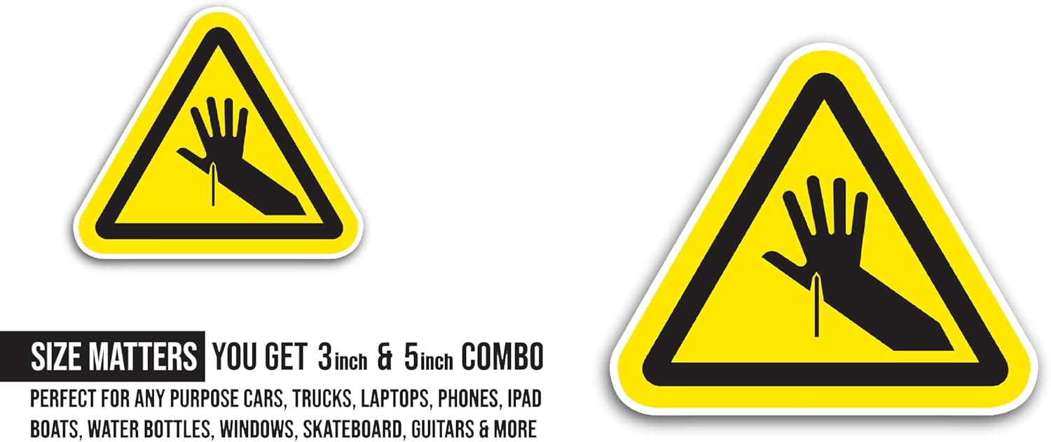 2 (Pieces) 3" and 5" Sharp Point Sign Sticker, Waterproof Vinyl Decals for Many Purpose Like Cars, Trucks, Laptops, Phones, Windows and More
