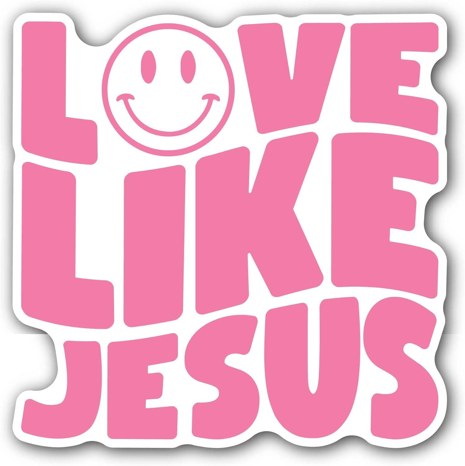 2 (Pieces) 3" and 5" Love Like Jesus Sticker, Waterproof Vinyl Decals for Many Purpose Like Cars, Trucks, Laptops, Phones, Windows and More