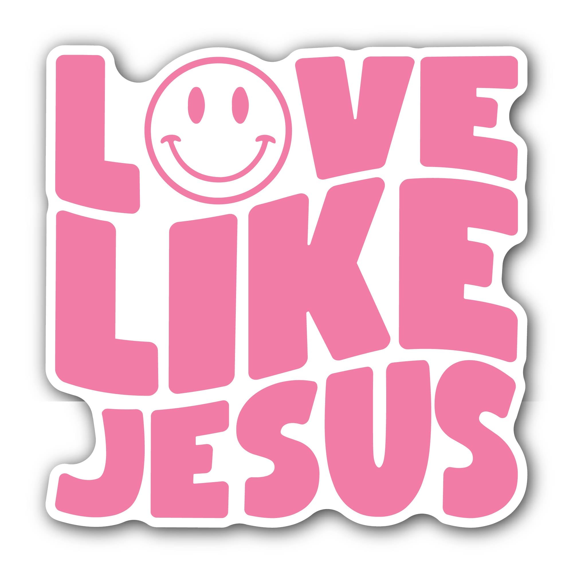 2 (Pieces) 3" and 5" Love Like Jesus Sticker, Waterproof Vinyl Decals for Many Purpose Like Cars, Tr