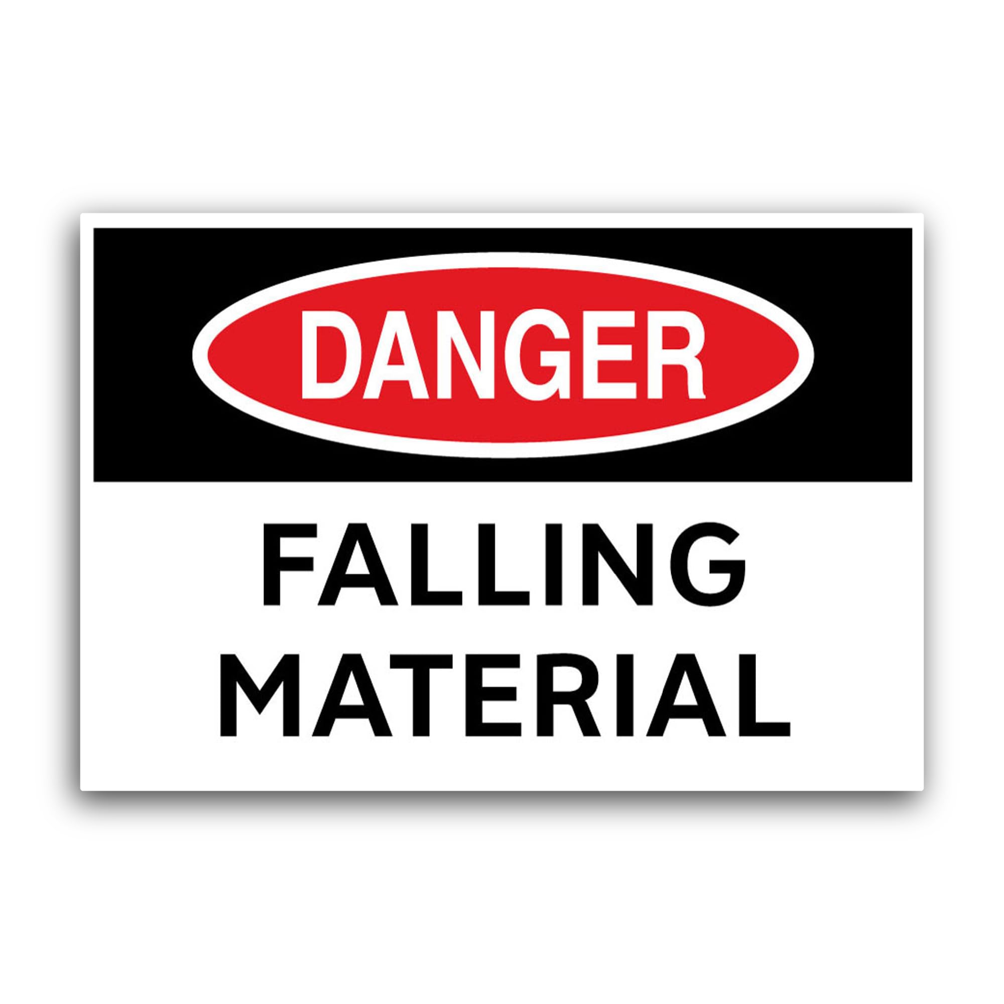 2 (Pieces) 3" and 5" Danger Falling Material Sign Sticker, Waterproof Vinyl Decals for Many Purpose 