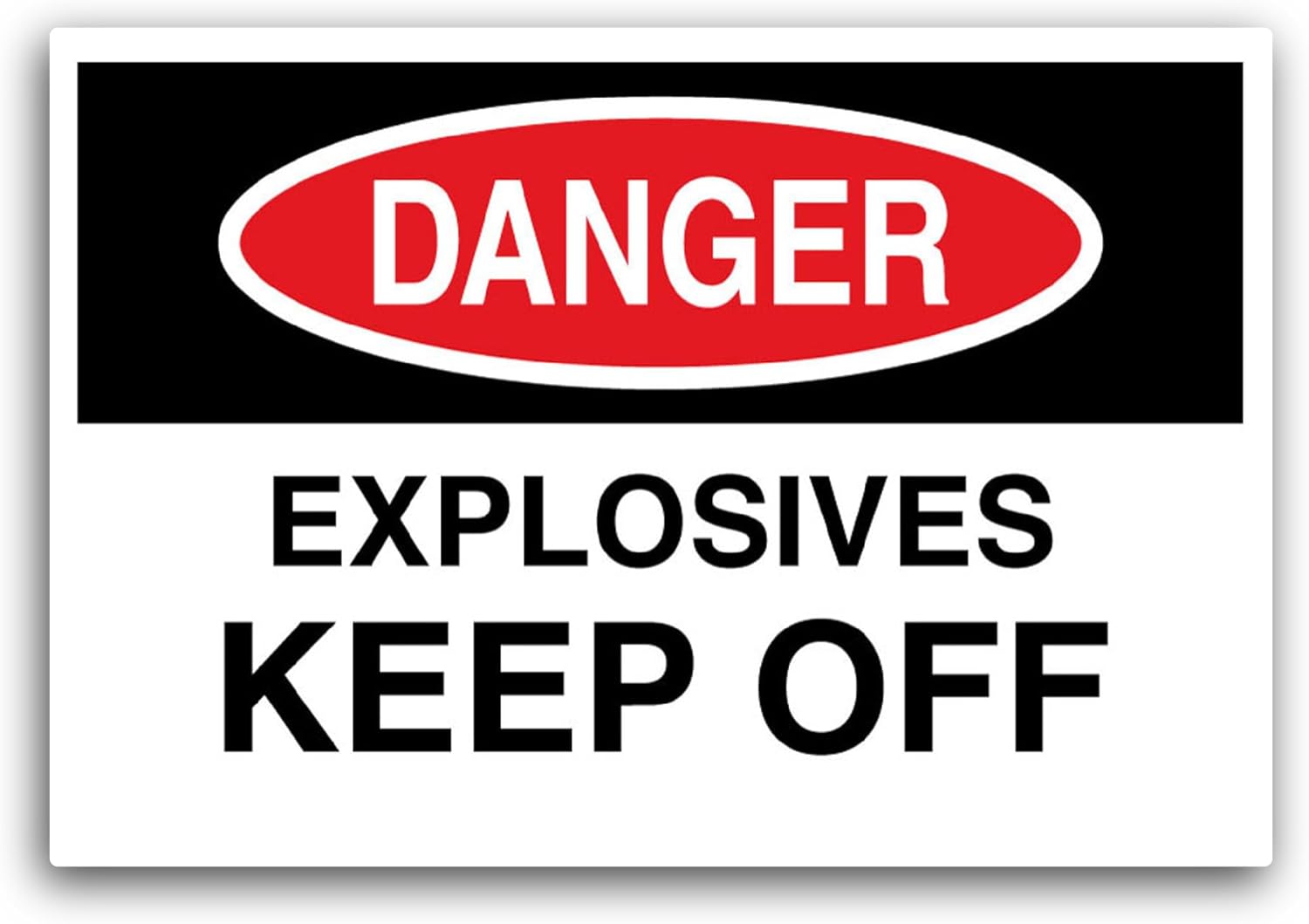 2 (Pieces) 3" and 5" Danger Explosives Sticker, Waterproof Vinyl Decals for Many Purpose Like Cars, Trucks, Laptops, Phones, Windows and More
