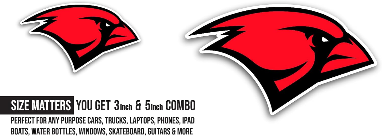 2 (Pieces) 3" and 5" Inc@rnate W0rd Cardinals Sticker, Waterproof Vinyl Decals for Many Purpose Like Cars, Trucks, Laptops, Phones, Windows and More