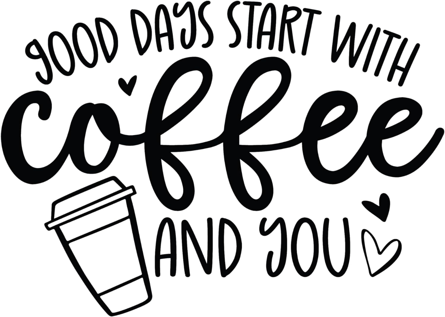 Inspirational Quote "Good Days Start with Coffee and You" Motivational Sticker Vinyl Decal Motivation Stickers- 5" Vinyl Sticker Waterproof