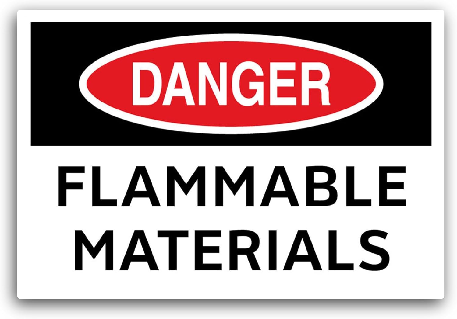 2 (Pieces) 3" and 5" Danger Flammable Material Sticker, Waterproof Vinyl Decals for Many Purpose Like Cars, Trucks, Laptops, Phones, Windows and More